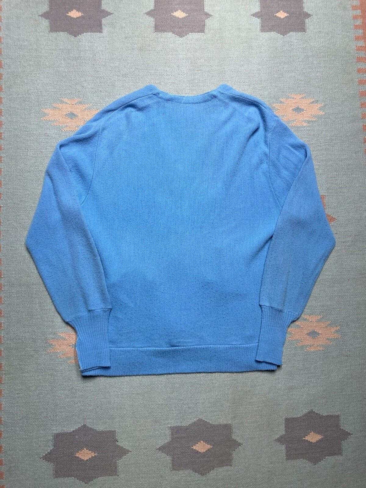 Vintage 70s cardigan sweater sky blue Kurt Cobain acrylic adult XL Size US XL / EU 56 / 4 - 6 Thumbnail