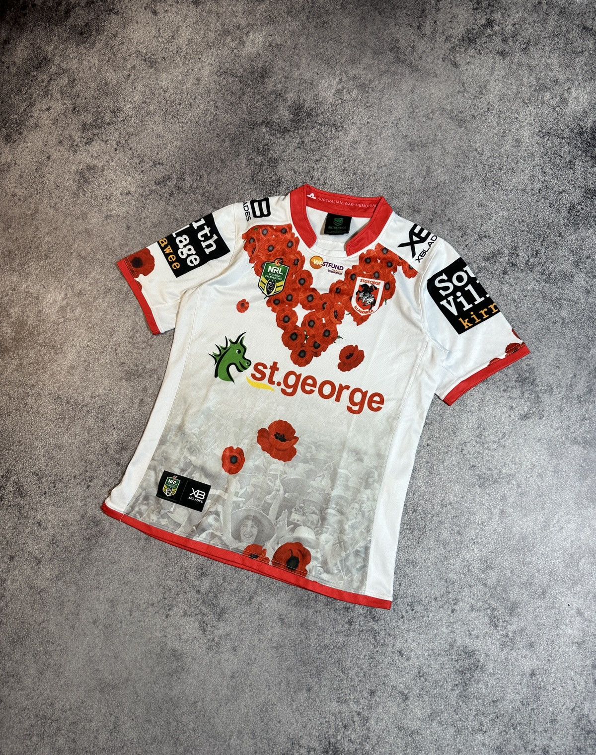 Vintage St George Illawarra NRL Telstra Rugby Shirt Anzac Day M 2004 Size US M / EU 48-50 / 2 - 1 Thumbnail