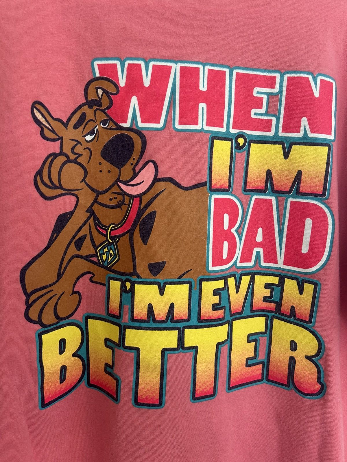 Vintage Vintage Scooby Doo ‘When Im Good..’ Graphic T-shirt Pink Size US XL / EU 56 / 4 - 4 Thumbnail