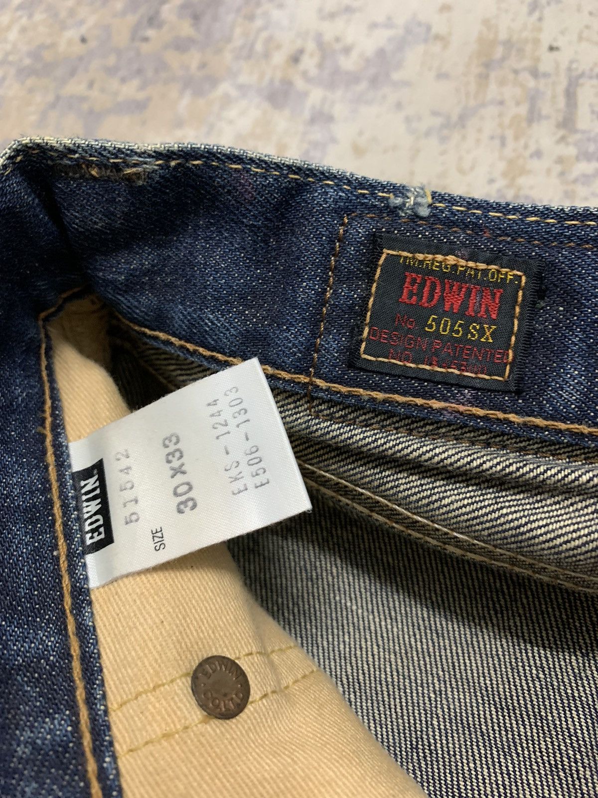 Japanese Brand Edwin 505 Lowrize Selvedge Distressed Denim Jeans W30x32.5 Size US 30 / EU 46 - 18 Thumbnail