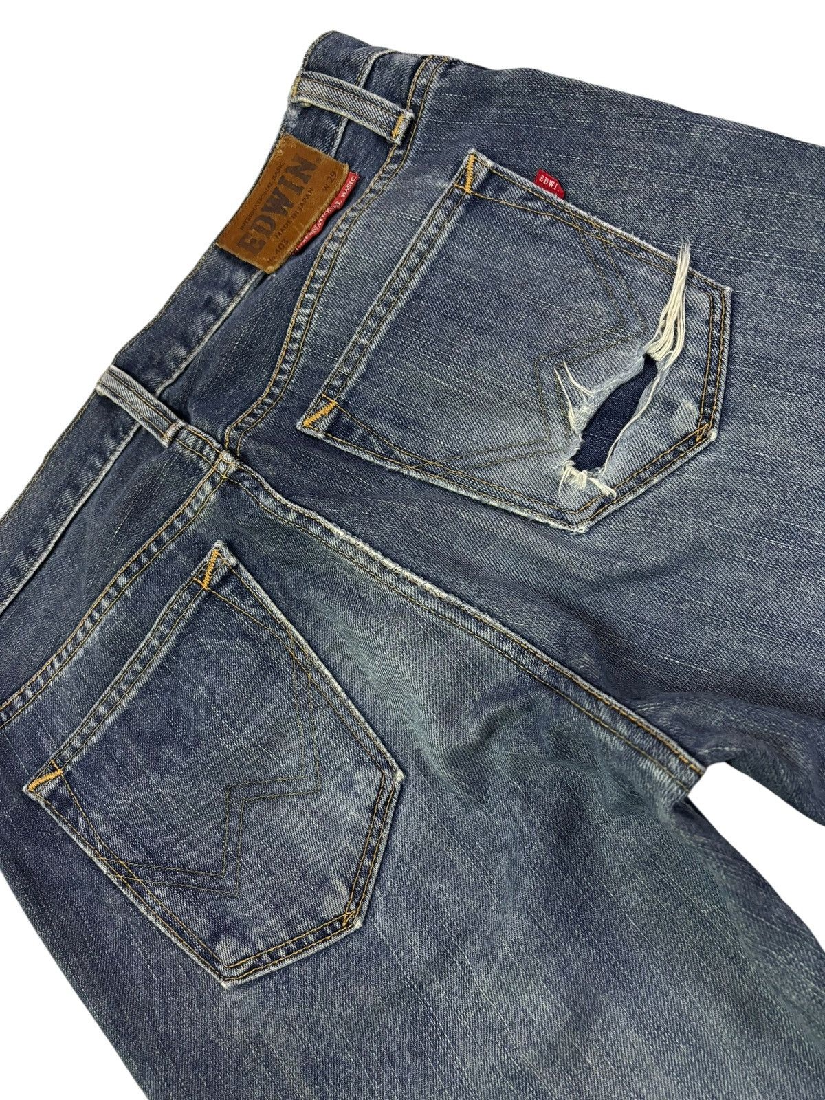Edwin Vtg Edwin 403 Japan Distressed Jeans Size US 32 / EU 48 - 4 Thumbnail