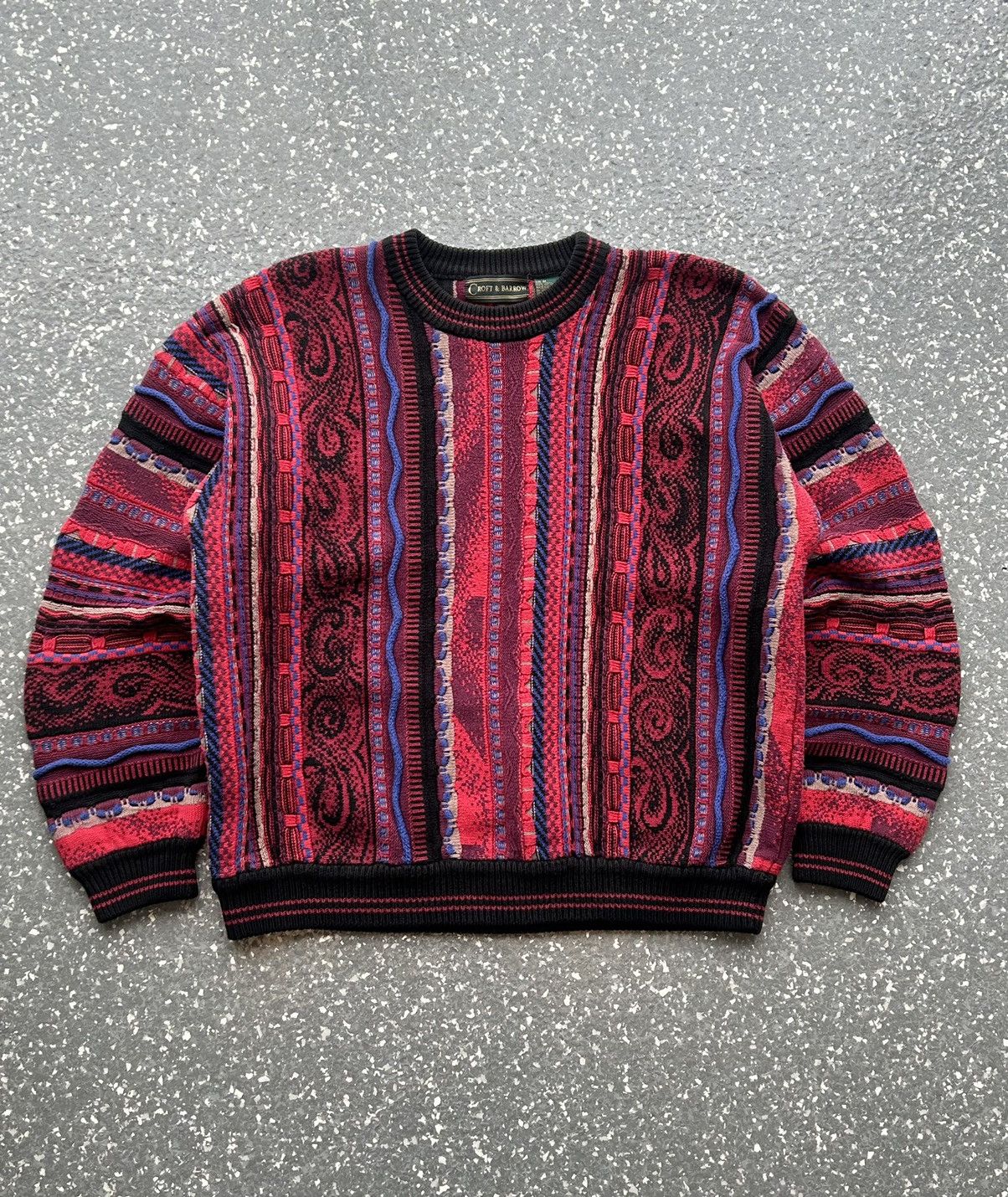 image of Croft Barrow x Vintage 90's 3D Knit Sweater, Men's (Size Medium)
