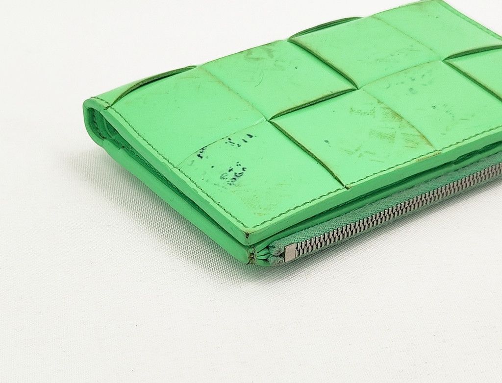Bottega Veneta original BOTTEGA VENETA green cassette enamel leather wallet Size ONE SIZE - 13 Thumbnail