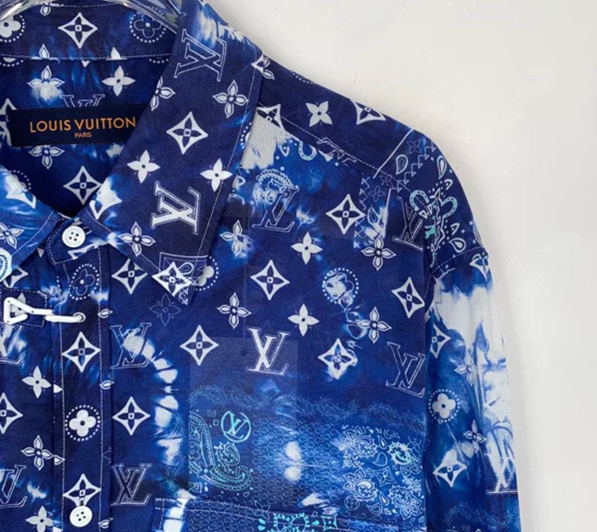 Louis Vuitton Louis Vuitton Lv 22 Blue Tie Dyeing Cotton Long Sleeve Shirt Size US L / EU 52-54 / 3 - 3 Thumbnail