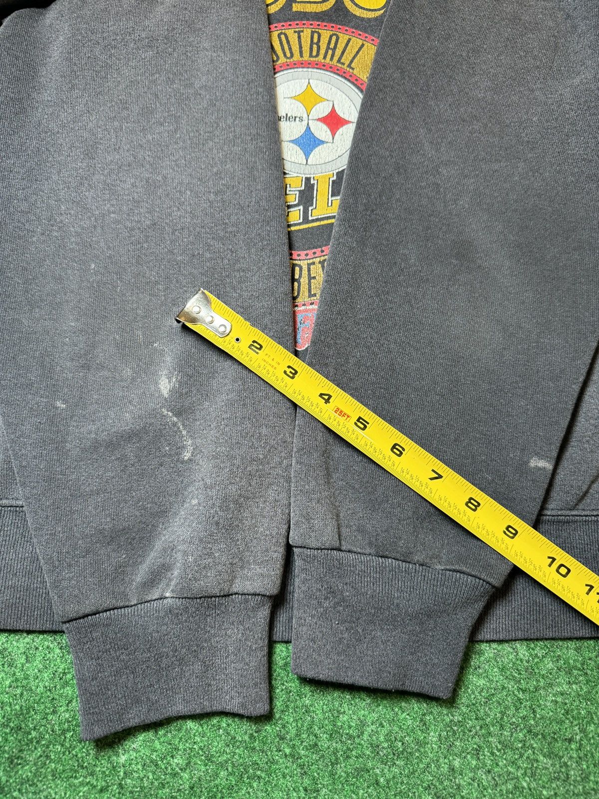 NFL × Nutmeg × Vintage Vtg 90s Pittsburgh Steelers FADED Retro Crewneck Sweatshirt Size US M / EU 48-50 / 2 - 7 Thumbnail