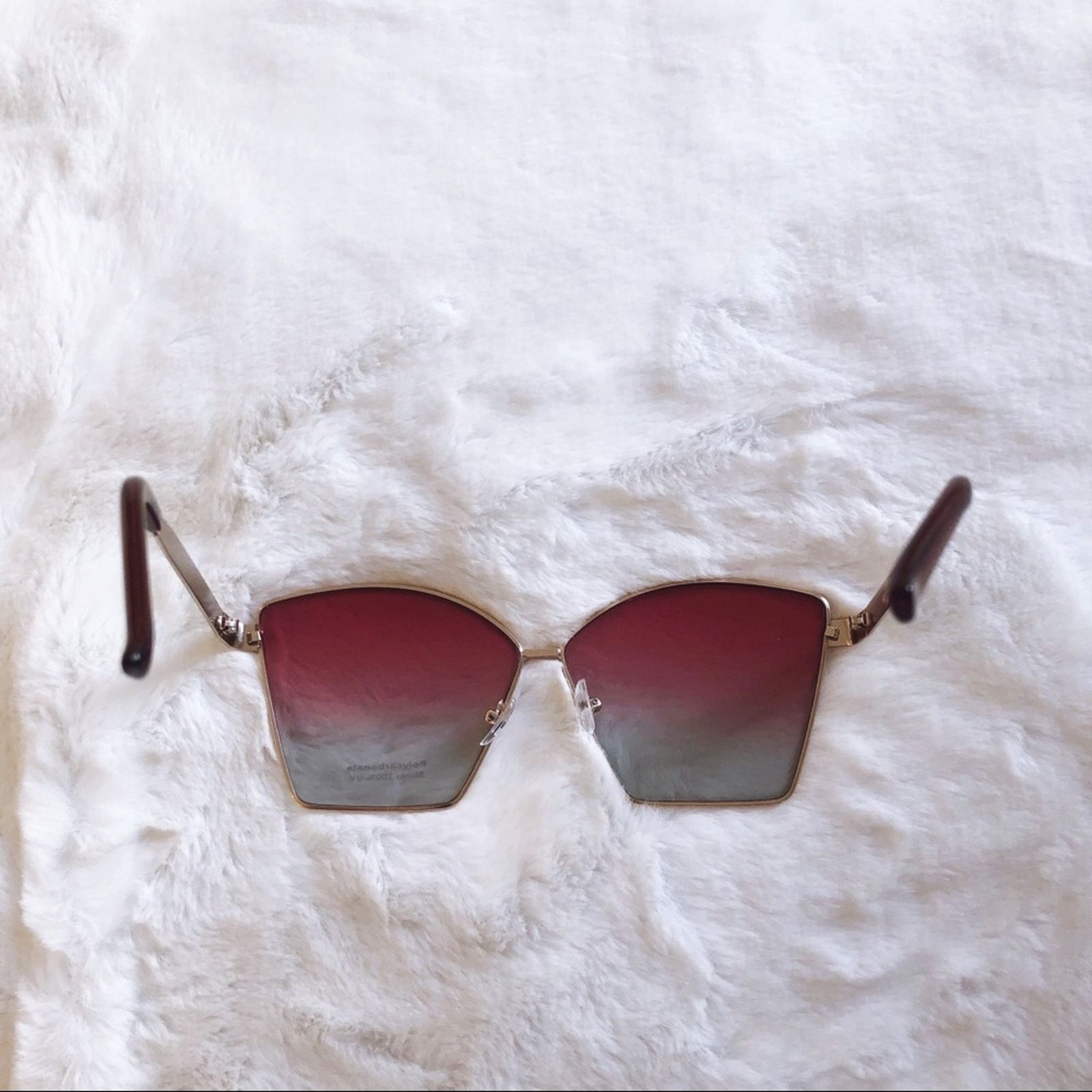 Other Aubrey Dark Pink Gradient Oversized Sunglasses Size ONE SIZE - 8 Thumbnail