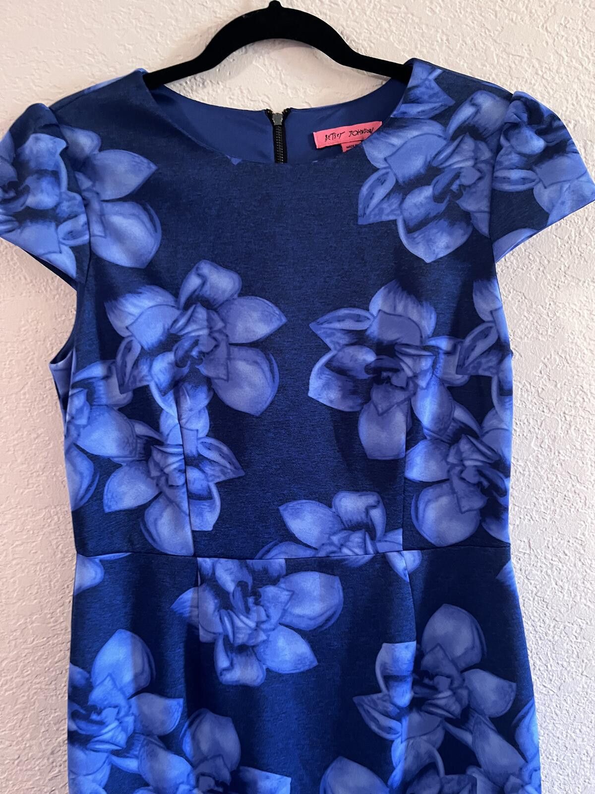 Other Betsey Johnson Blue Floral Sheath Dress Size M / US 6-8 / IT 42-44 - 4 Thumbnail