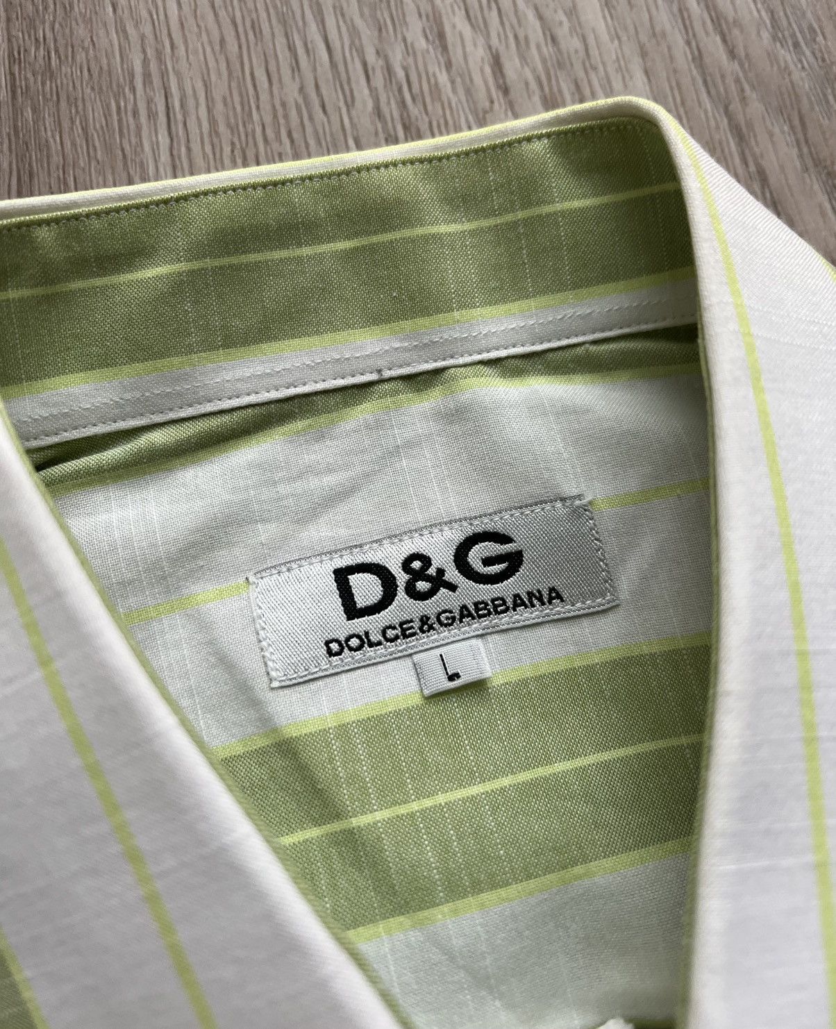 Dolce & Gabbana × Vintage Vintage Dolce & Gabbana Striped Button up Shirt Short Sleeve Size US L / EU 52-54 / 3 - 5 Thumbnail