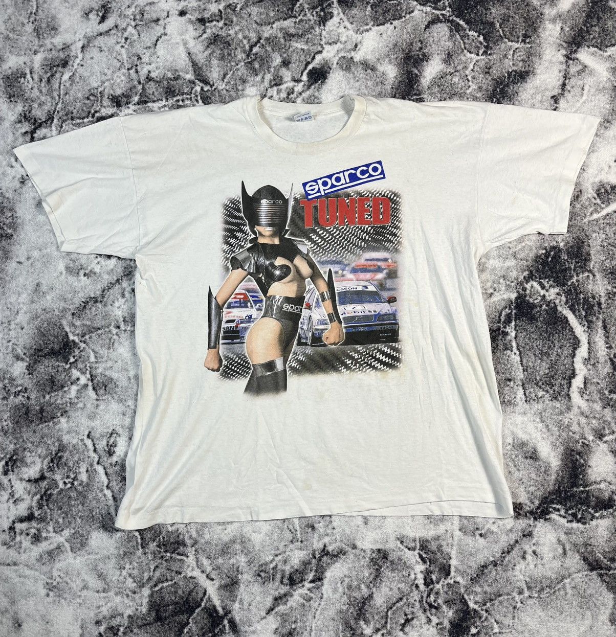 Vintage Vintage 90s Sparco T Shirt Pornstar Size US XXL / EU 58 / 5 - 1 Thumbnail