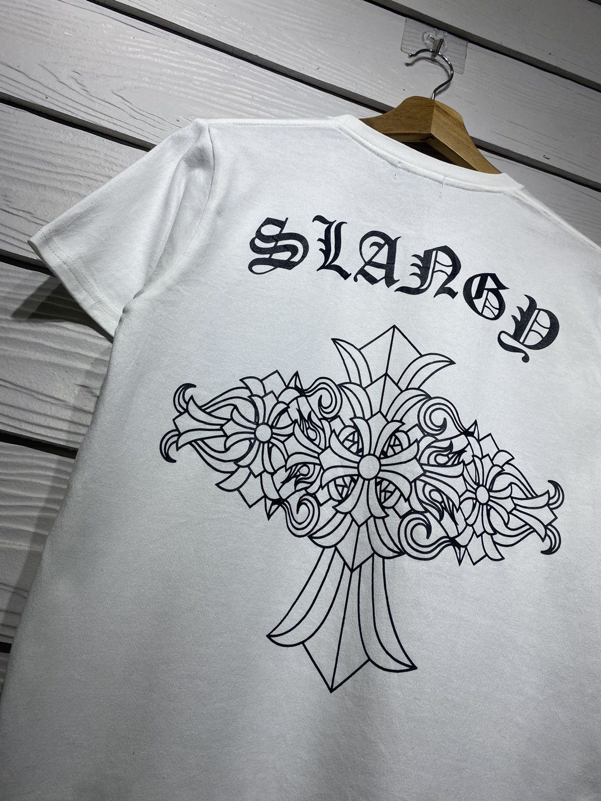Japanese Brand Japan SLANGY Fucker Inspired Chrome Heart Malibu Cross Tee Size US M / EU 48-50 / 2 - 10 Thumbnail