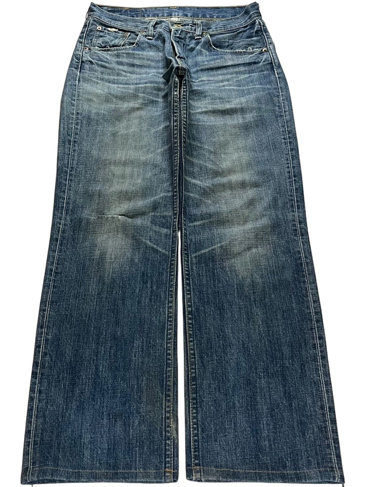 Levi's × Levi's Vintage Clothing Vintage 90s Levis 502 Blue Wash Distressed Loose Jeans Size US 30 / EU 46 - 1 Thumbnail