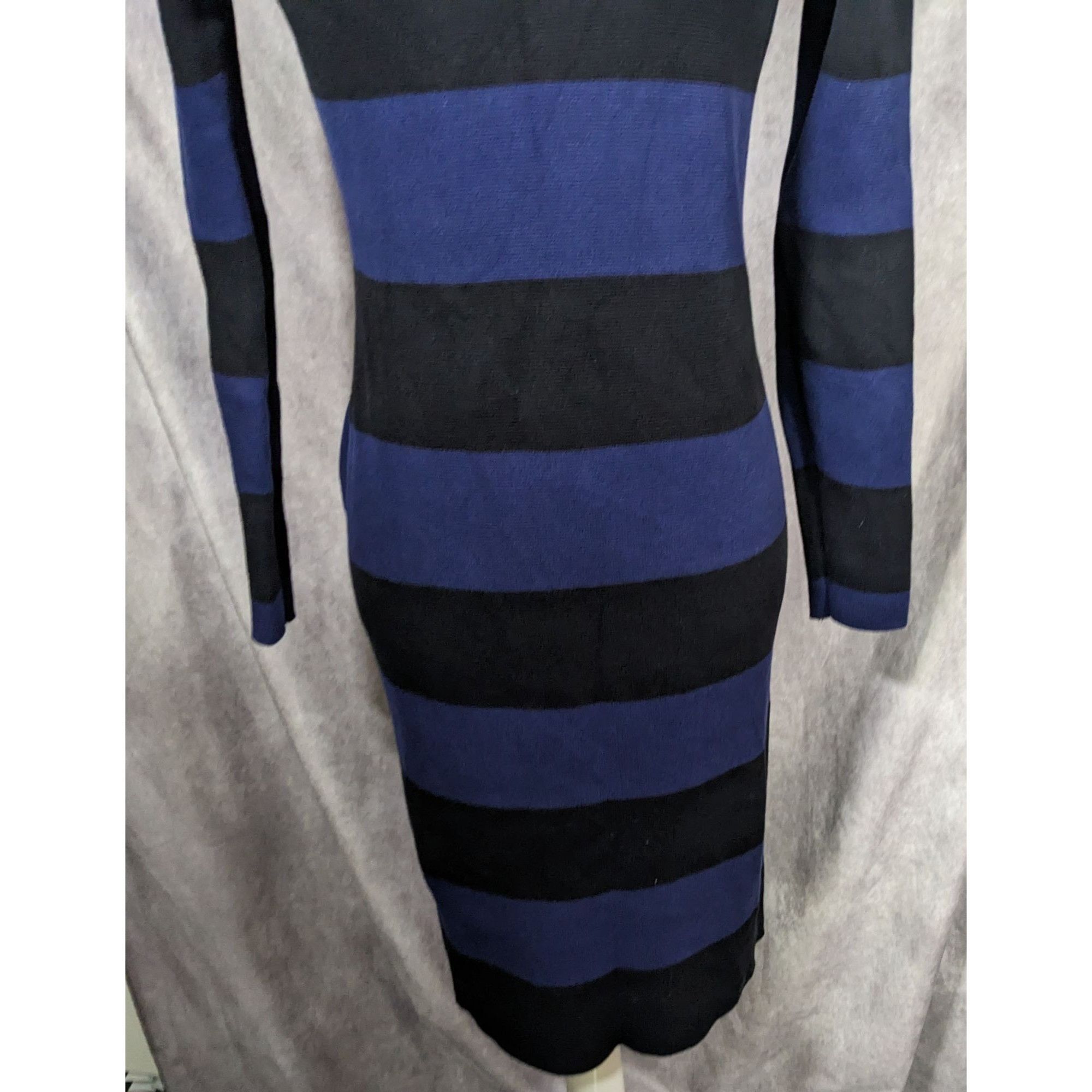 J.Crew JCrew Preppy Goth Black And Purple Striped Dress Size S / US 4 / IT 40 - 6 Thumbnail