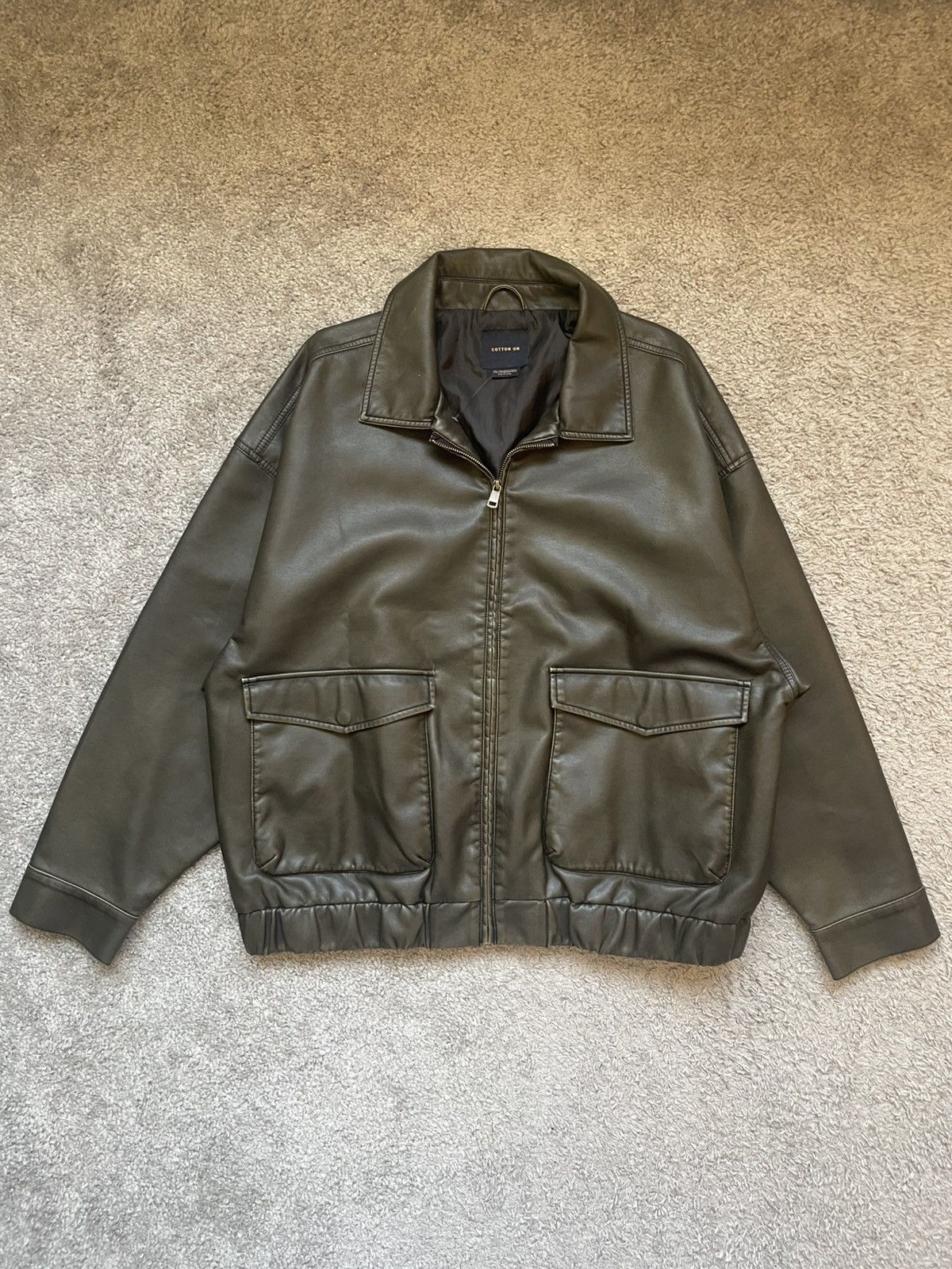 Cotton On Leather bomber jacket Size US XXL / EU 58 / 5 - 1 Thumbnail