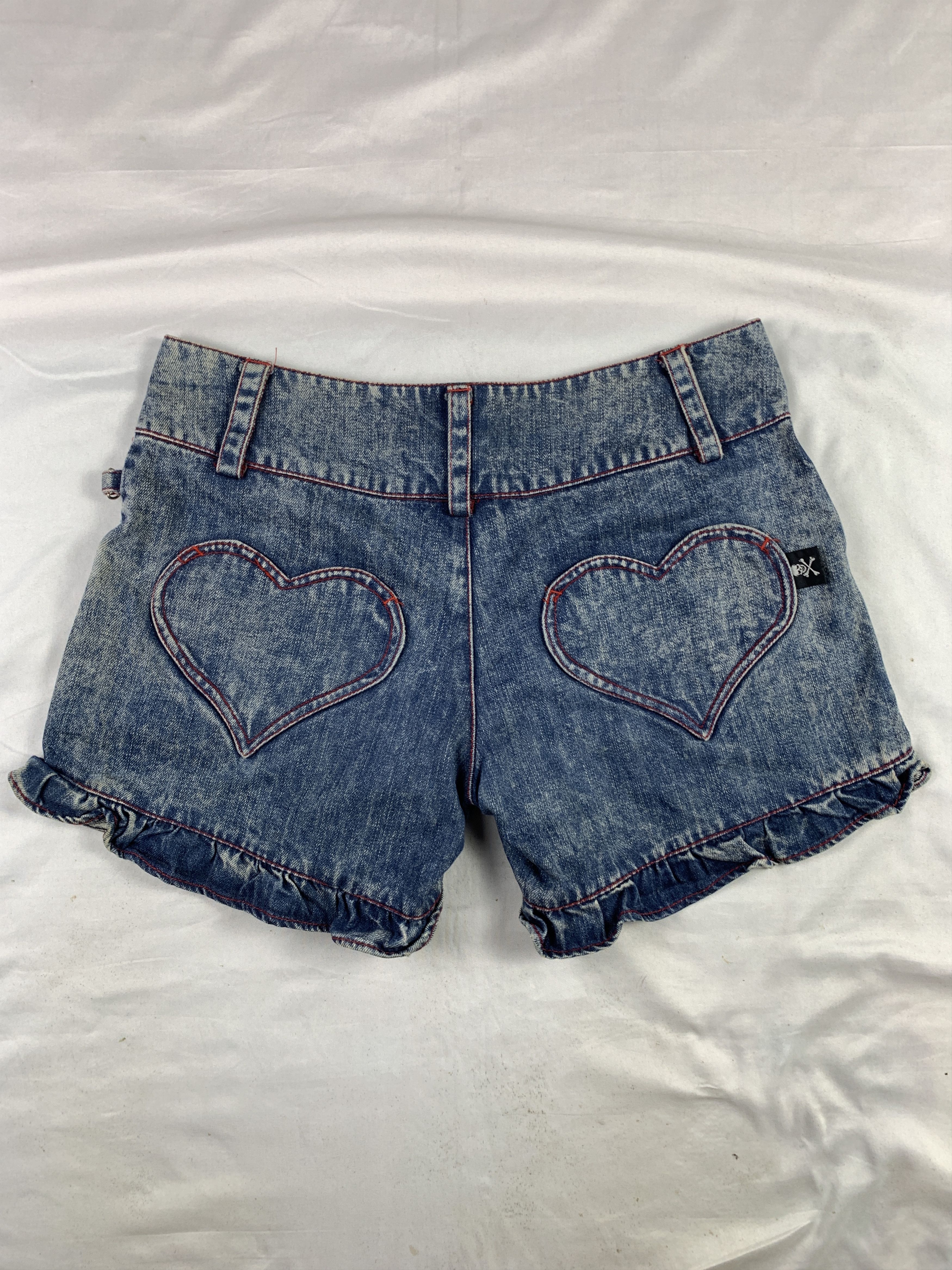 Super Lovers Super Lovers Japan Washed Blue Ruffle Shorts (31) Size 31" - 1 Thumbnail