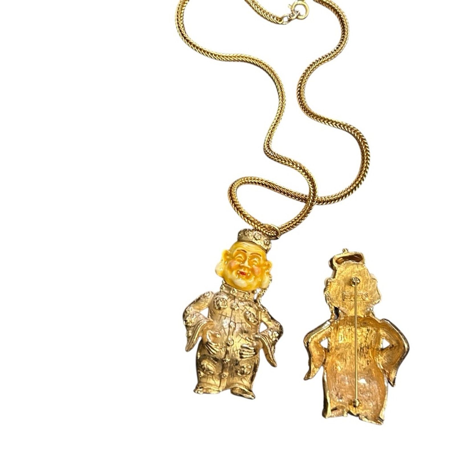 Vintage 70s Vintage NAPIER Asian Inspired Figural Necklace & Brooch Size ONE SIZE - 12 Thumbnail