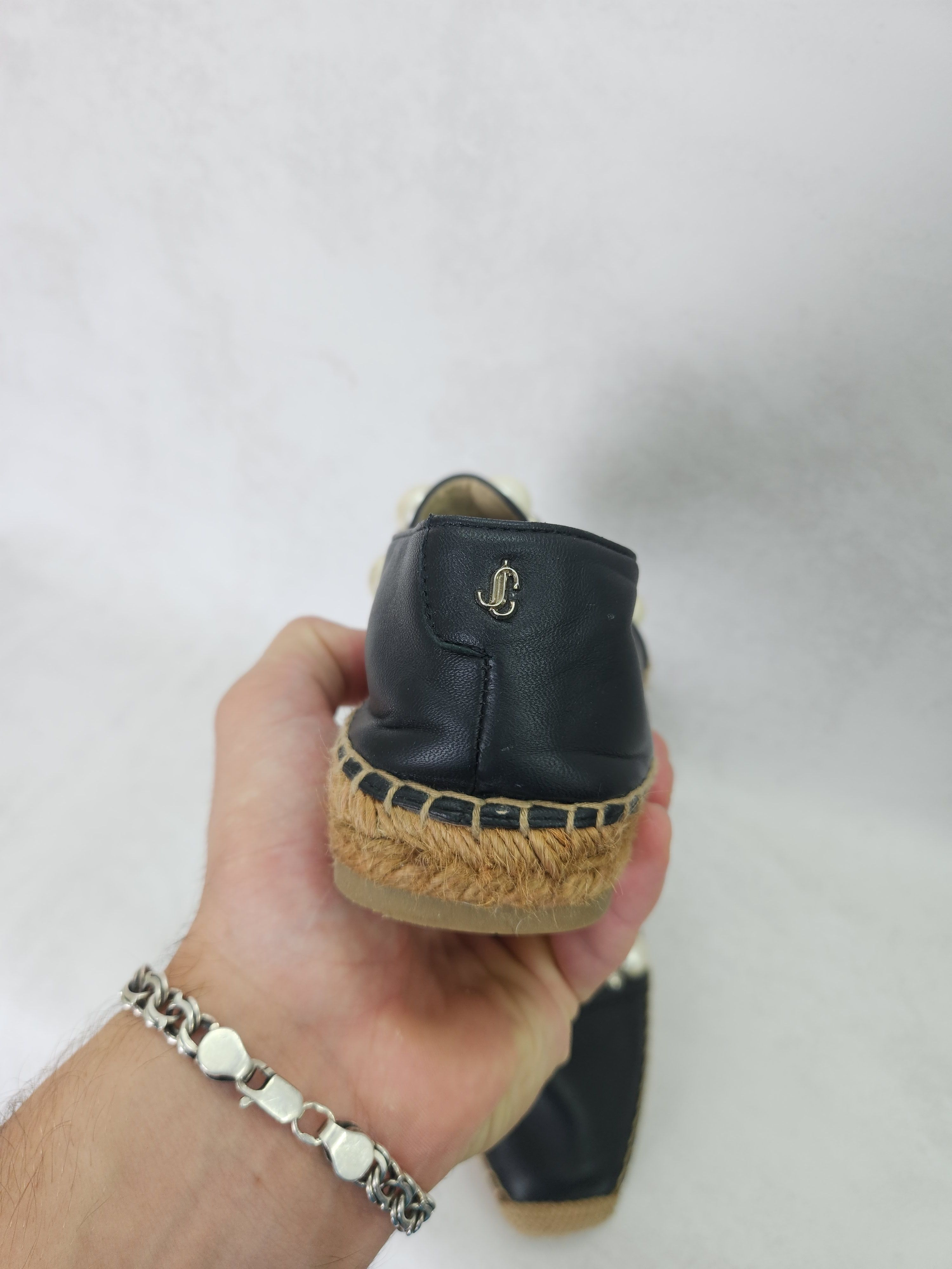Jimmy Choo Jimmy Choo black leather espadrilles flats shoes Size US 5.5 / IT 35.5 - 6 Thumbnail