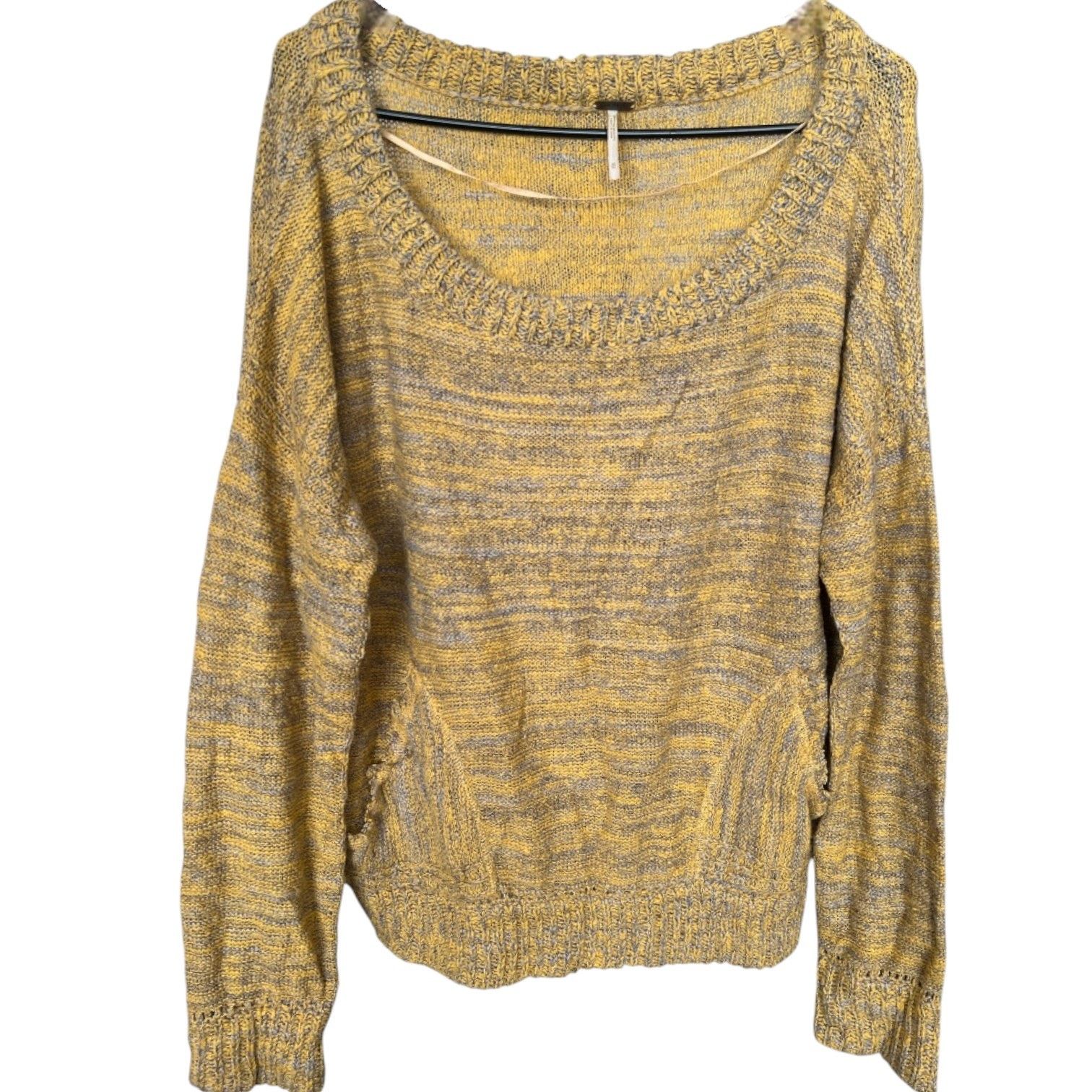 Free People FREE PEOPLE Yellow Gray Alpaca Knit Pullover Sweater, M Size M / US 6-8 / IT 42-44 - 1 Thumbnail