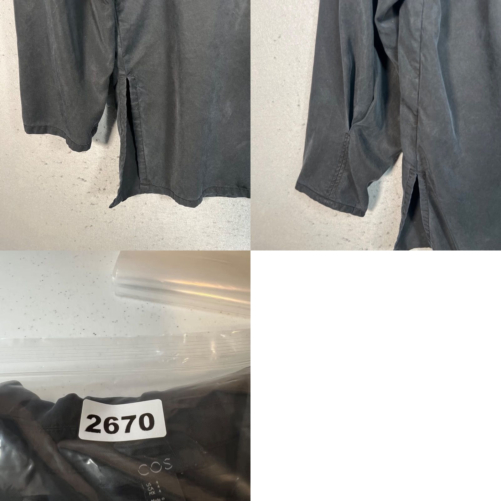 Cos COS Womens Button-Up Shirt Black Lyocell Relaxed Long Sleeve - Size 4 - Classic Collared Casual Blouse Size S / US 4 / IT 40 - 8 Thumbnail