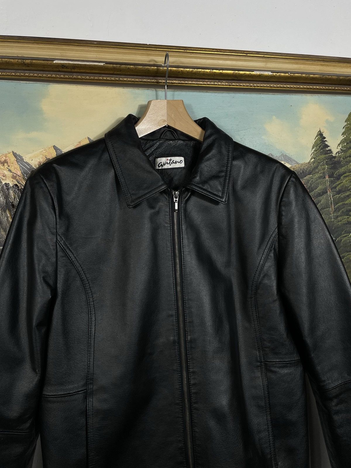 Vintage Vintage Y2k Black Real Leather Zip Bomber Jacket Avant Garde Size US M / EU 48-50 / 2 - 4 Thumbnail
