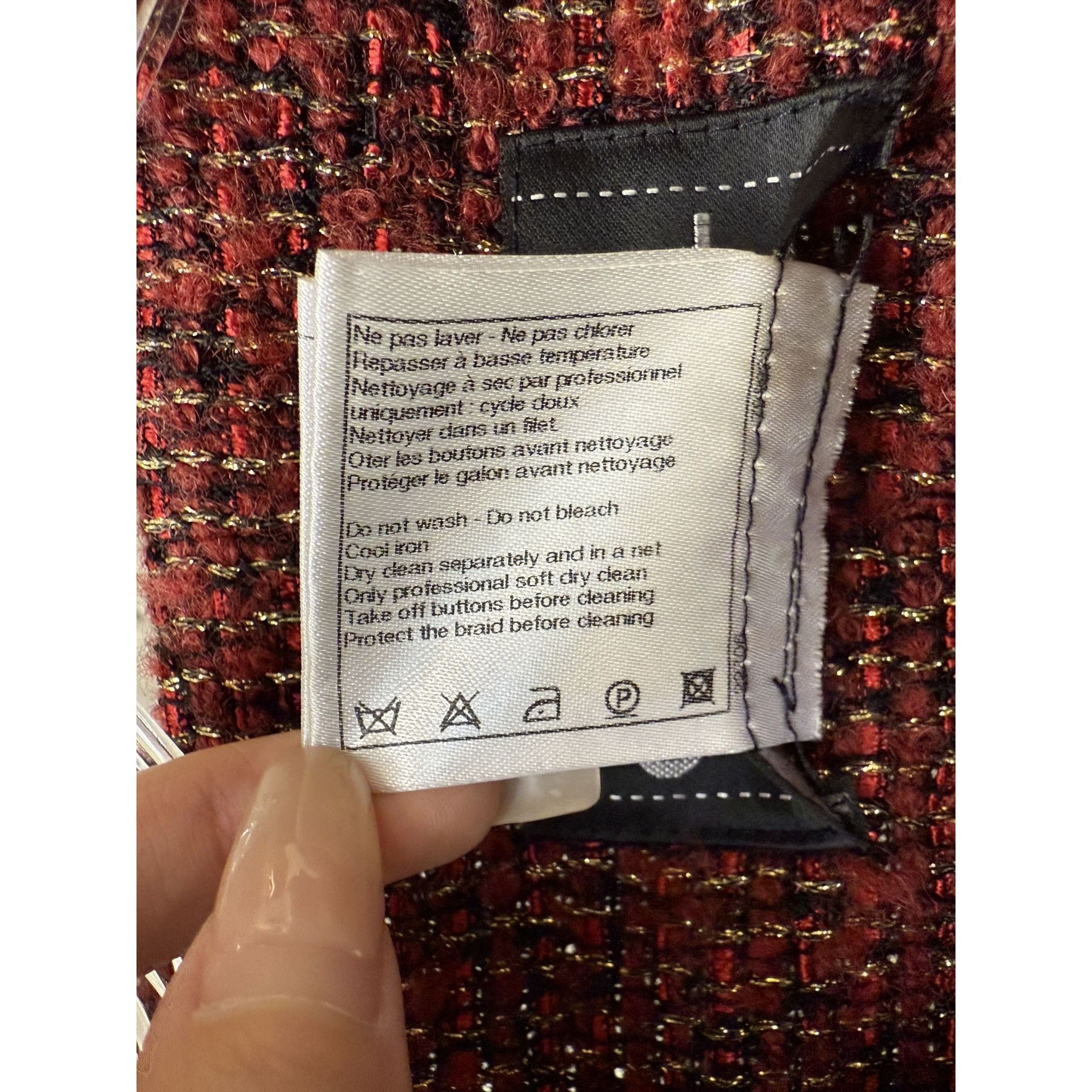 Chanel Chanel Womens Tweed Cape Jacket Black/Red Trim Wool Blend Si Size XS / US 0-2 / IT 36-38 - 5 Thumbnail