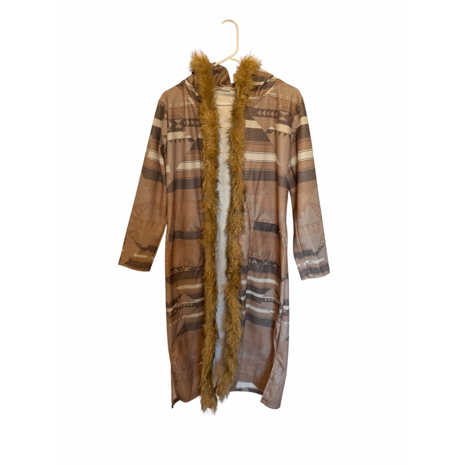 Other Brown Faux Fur Trim Long Sleeve Pocketed Parka Cardigan Size S / US 4 / IT 40 - 5 Thumbnail
