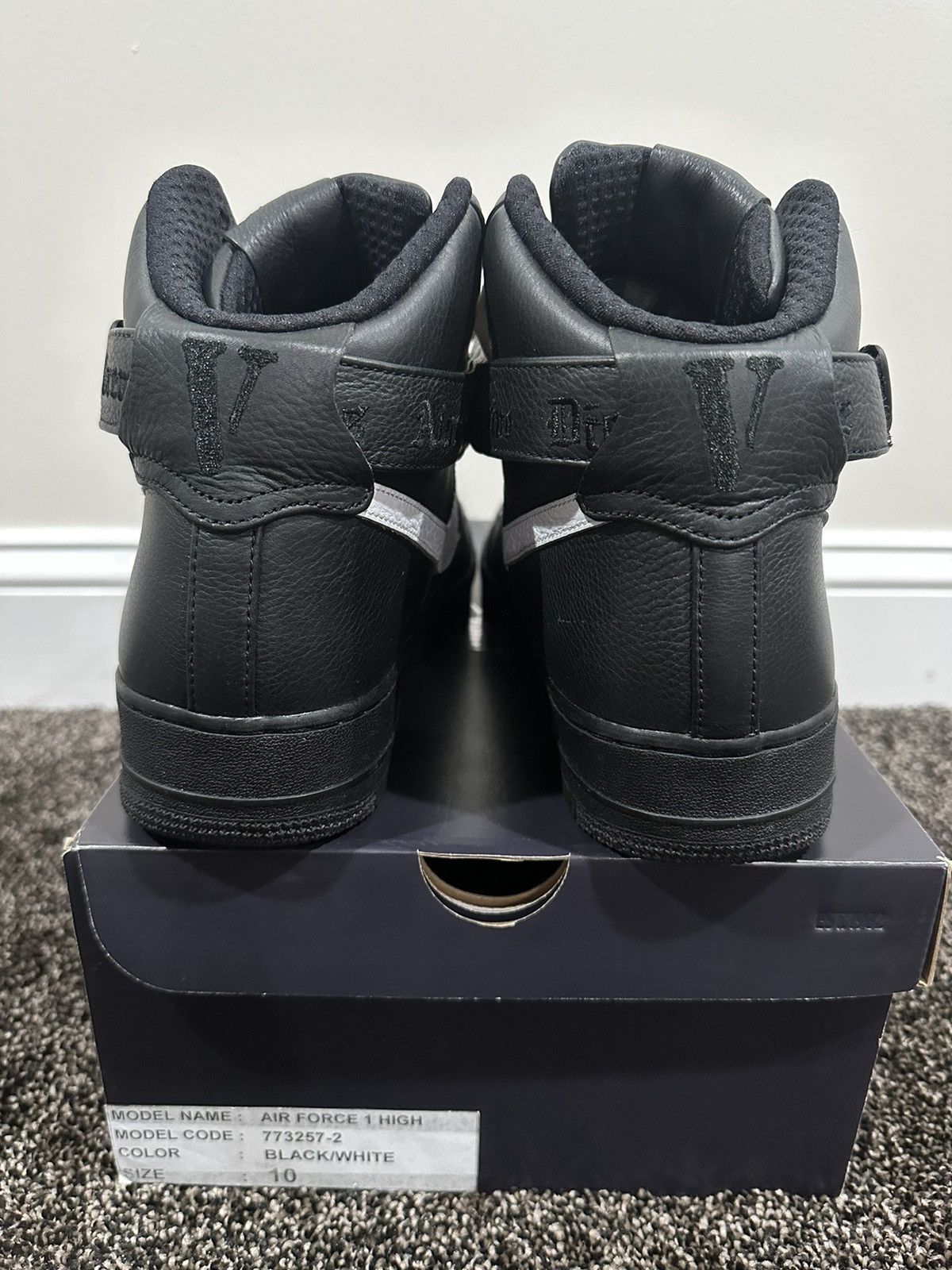 Nike × Vlone Vlone x Nike Air Force 1 High Black London Sample Sneaker Size US 10 / EU 43 - 7 Thumbnail