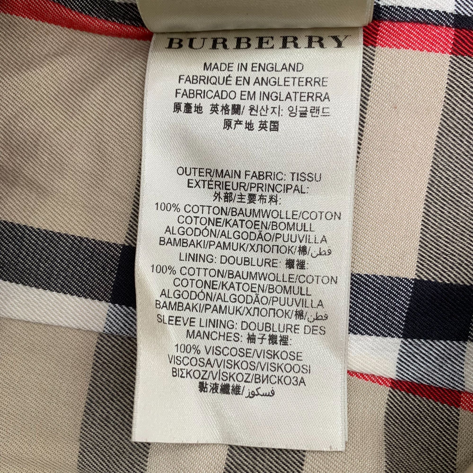 Burberry Burberry Brown Cotton Double-Breasted Belted Trench Coat (Si Size XXS / US 00 / IT 34 - 3 Thumbnail