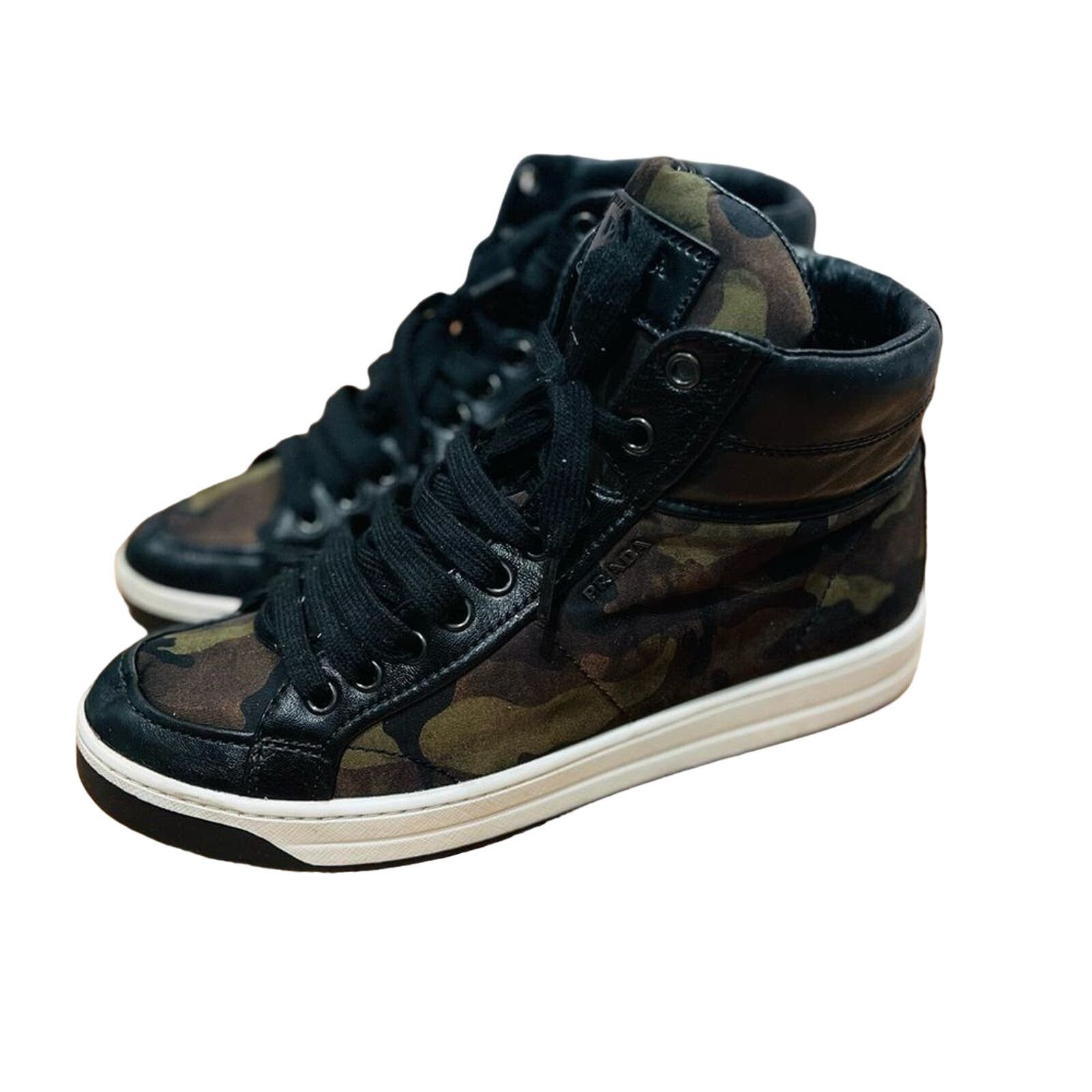 Prada PRADA Vintage Mens Camouflage High Top Logo Sneakers Sz 38.5 Size US 6 / EU 39 - 5 Thumbnail