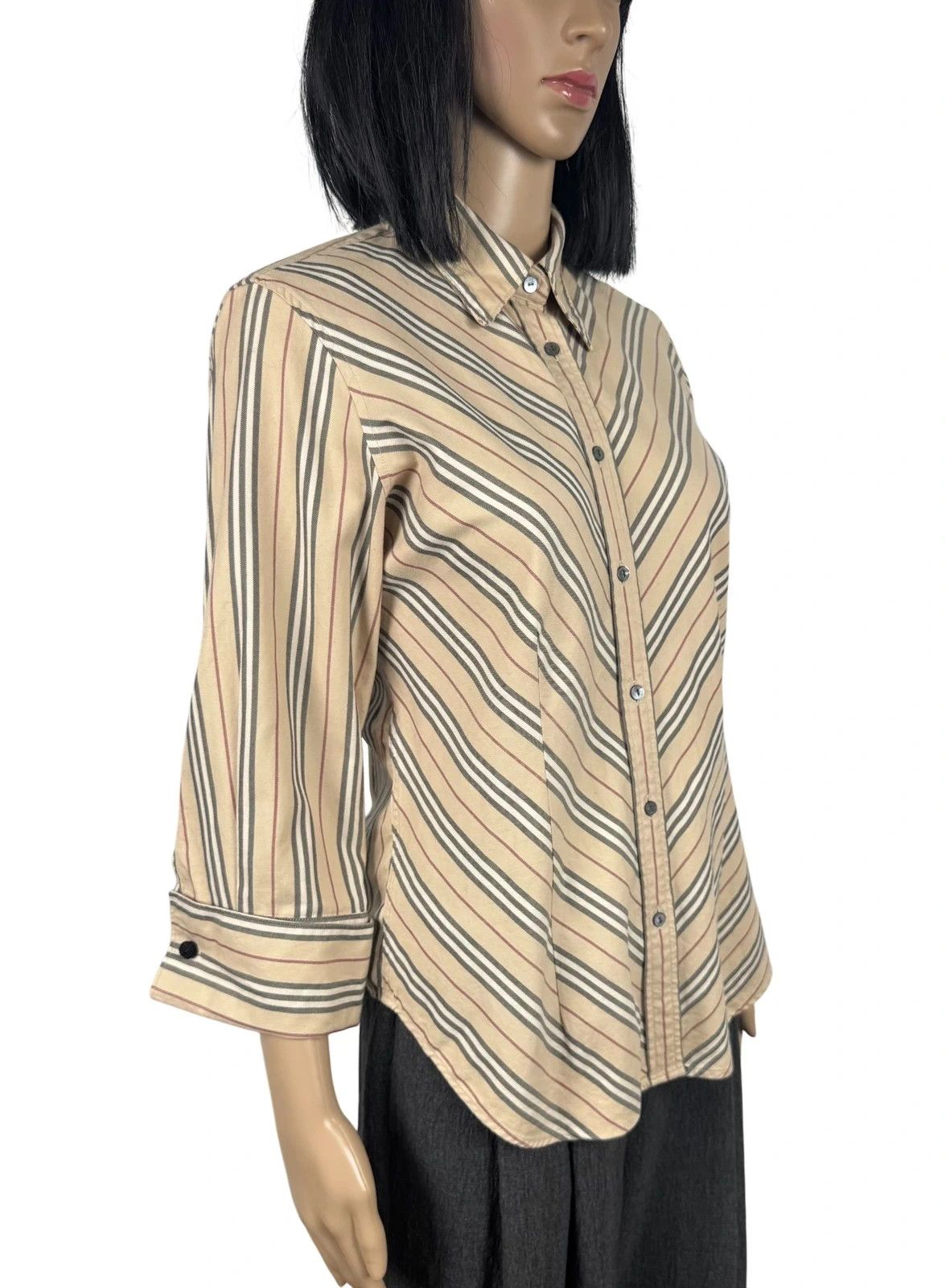 Burberry Burberry London Striped Shirt 3/4 Sleeve Vintage size M Size M / US 6-8 / IT 42-44 - 3 Thumbnail
