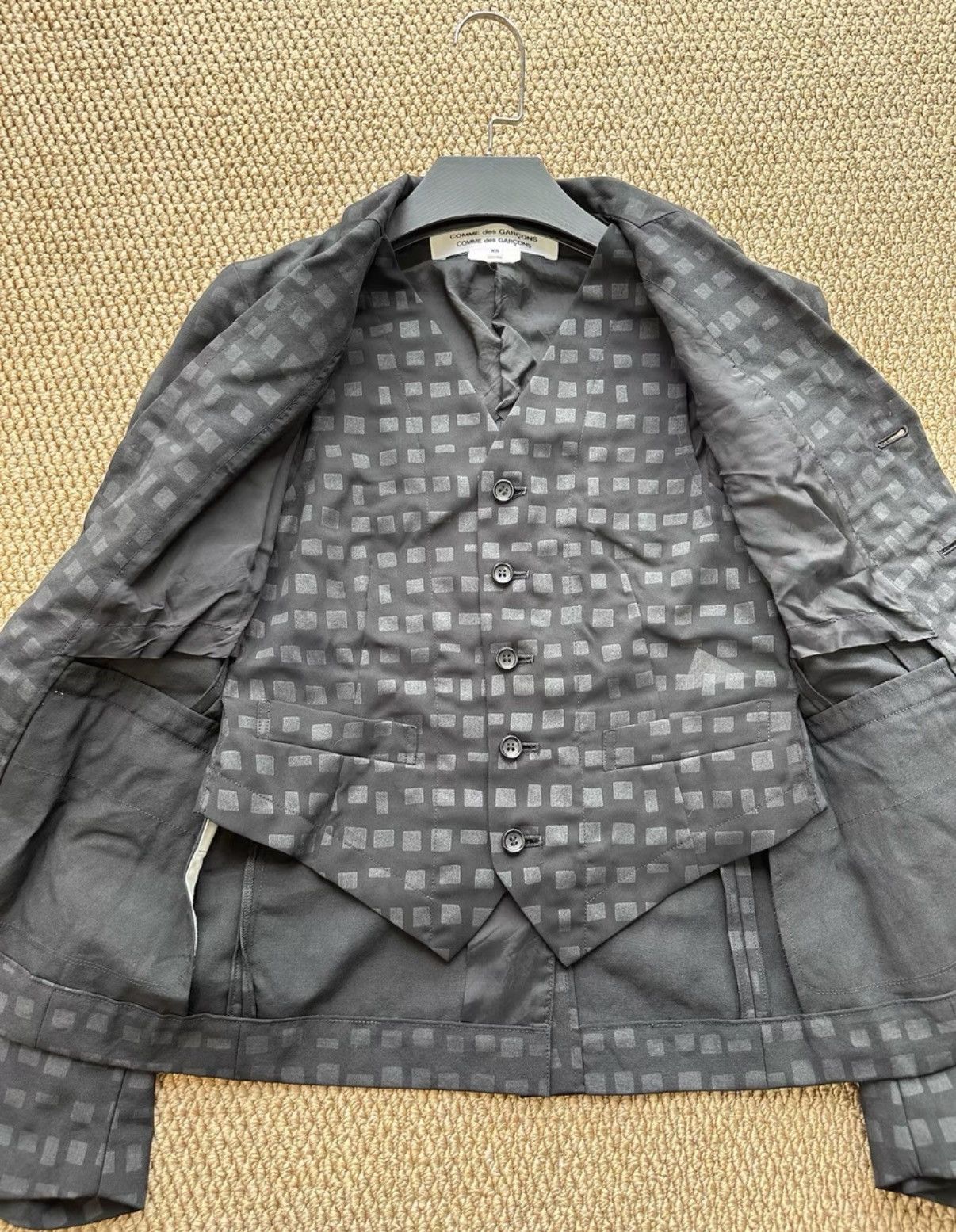 Comme des Garcons COMME des GARÇONS Dark Plaid Fake Two-Piece Blazer K23 Size US XS / EU 42 / 0 - 6 Thumbnail