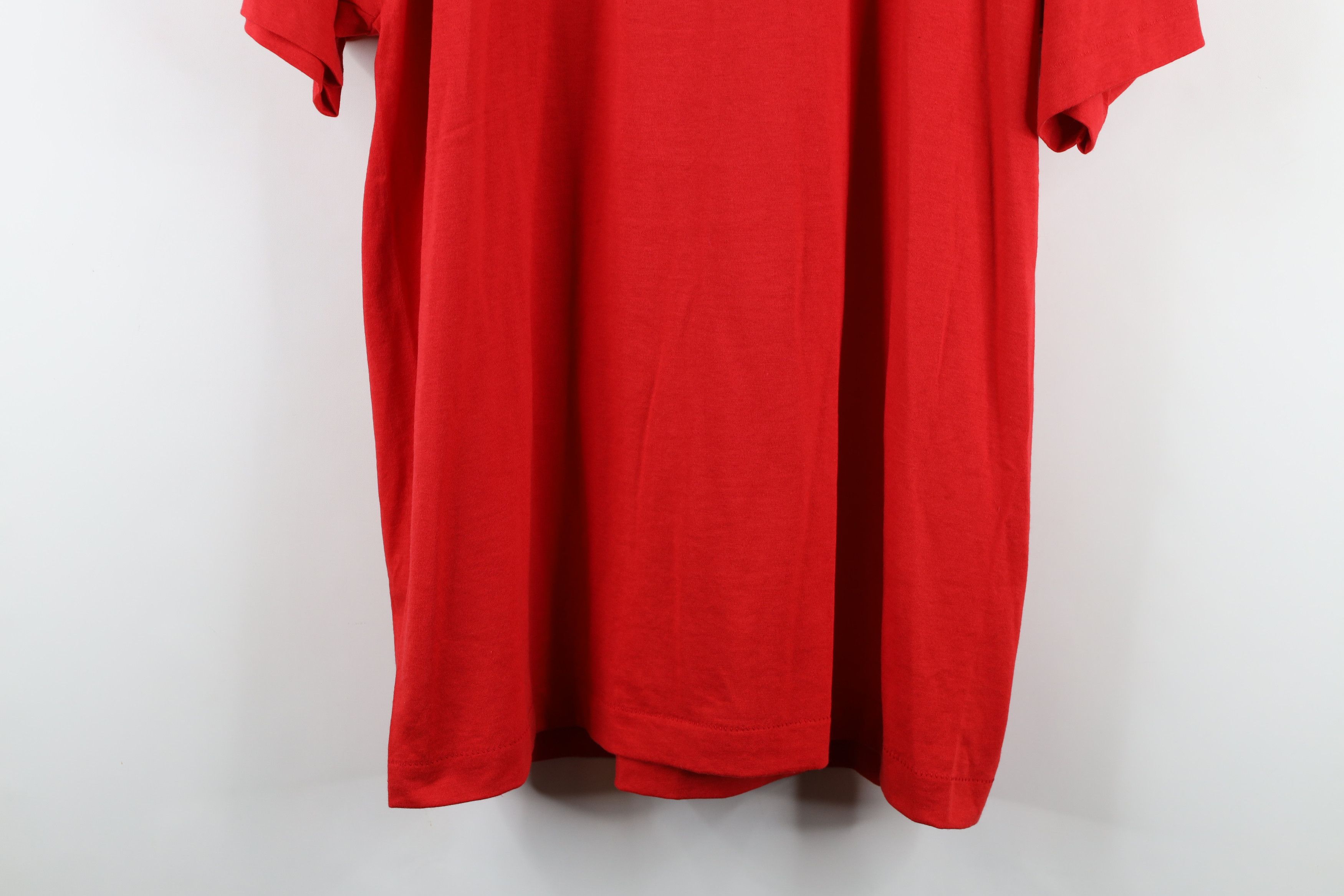 Vintage Vintage 90s Streetwear Blank Heavyweight T-Shirt Red USA Size US XL / EU 56 / 4 - 3 Thumbnail