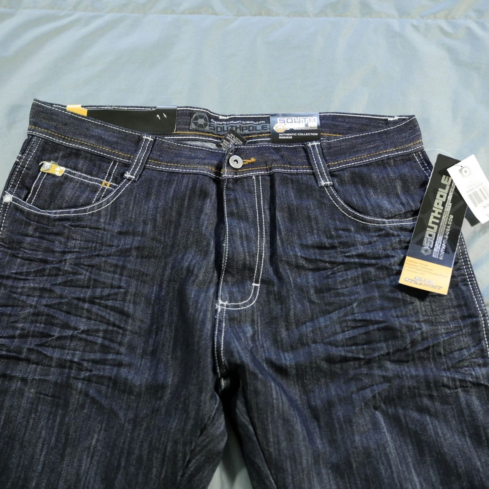 Southpole VINTAGE Southpole Jeans Mens 36x34 Blue White 8180 Y2K Skater Hip Hop Indigo Jeans Mens Regular 36 Blue Size US 36 / EU 52 - 7 Thumbnail