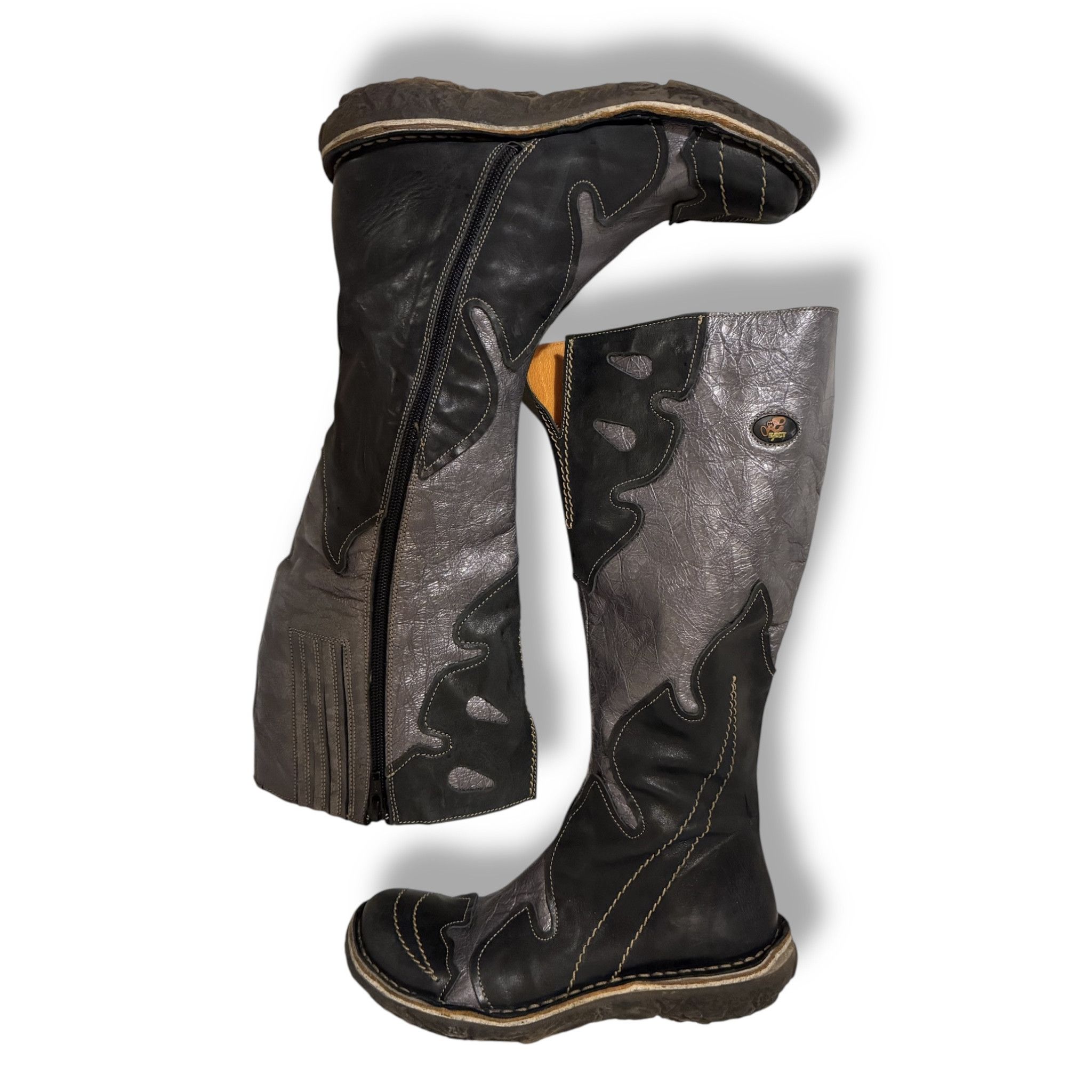 Vintage Y2K EJECT Vintage Leather Knee High Boots EU38 Size US 8 / IT 38 - 9 Thumbnail