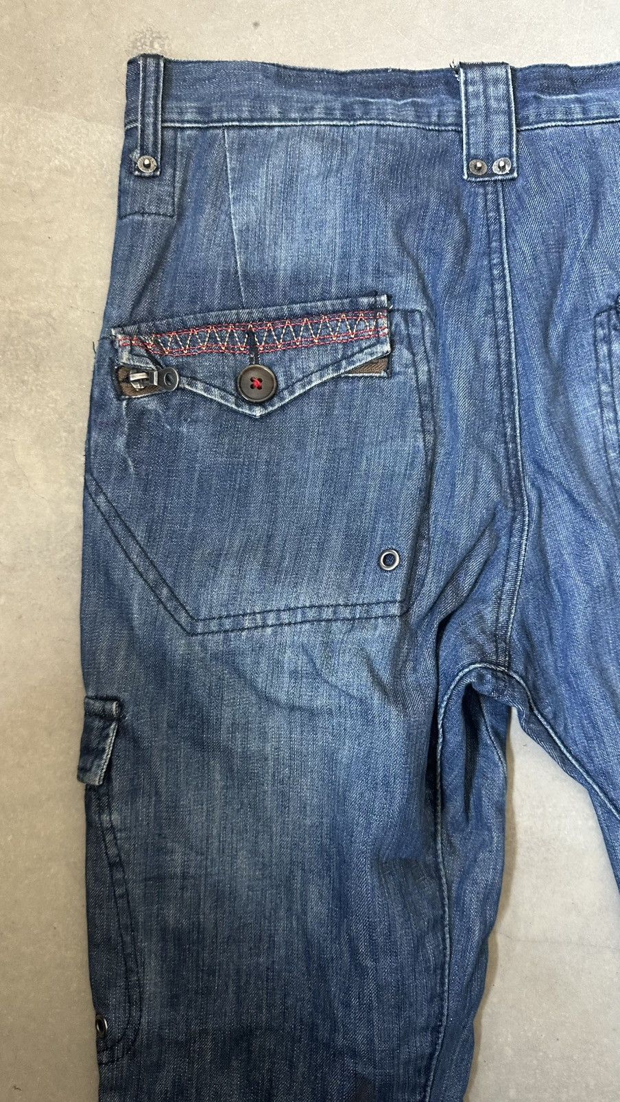 Japanese Brand JAPAN AVANT GARDE CARGO DENIM PANT Size US 31 - 15 Thumbnail