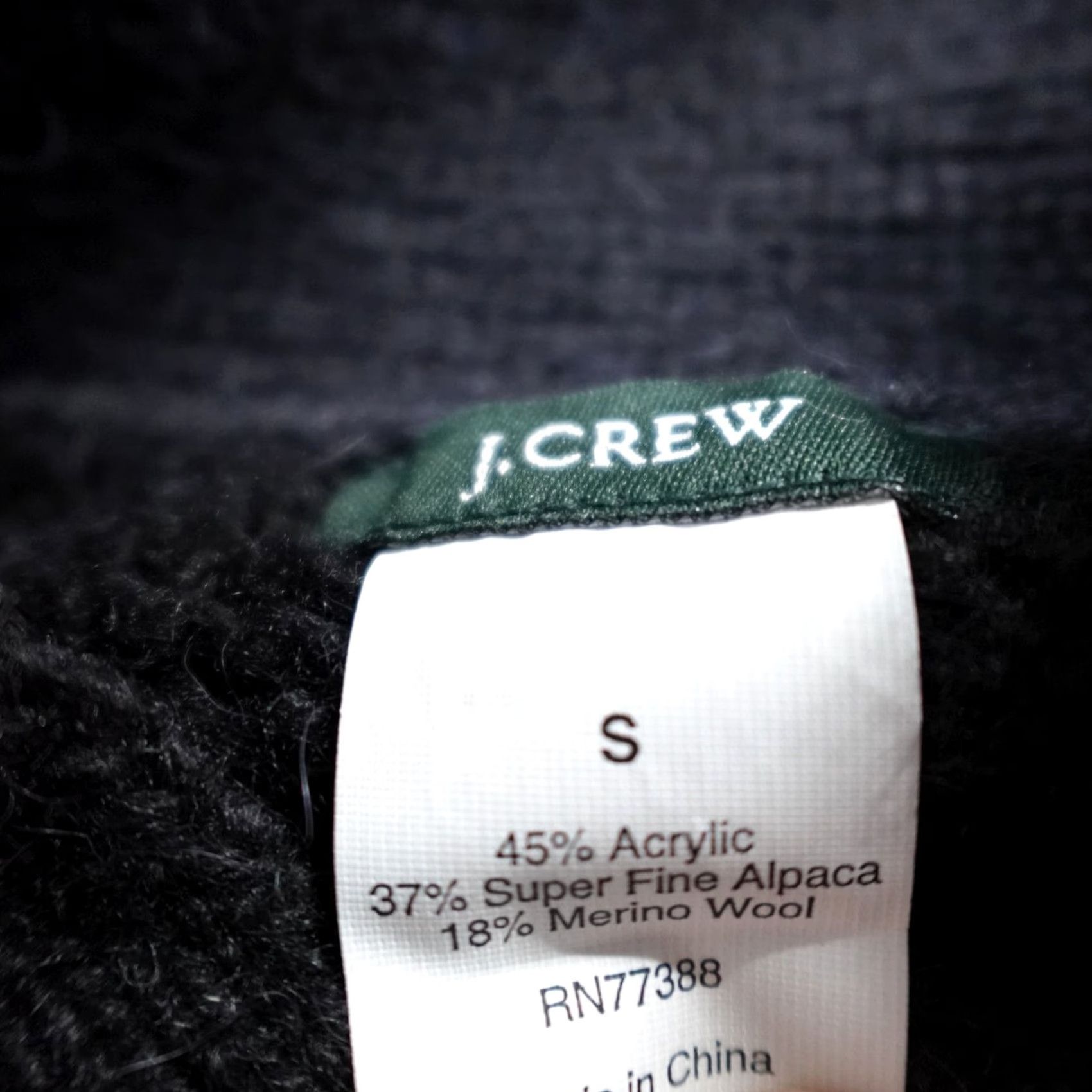 J.Crew J.Crew Sweater Cardigan Black Open Front Superfine Alpaca Merino Womens S Small Mock Neck Raglan Sleeve Knit Open Front Cardigan Womens BlackJ.Crew Size S / US 4 / IT 40 - 3 Thumbnail