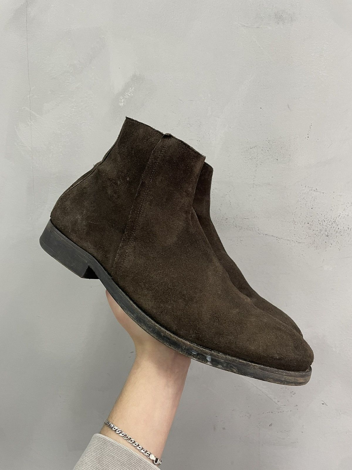 Allsaints All Saints Brown Suede Chelsea Ankle Boots guidi style Y2K Size US 12 / EU 45 - 1 Thumbnail