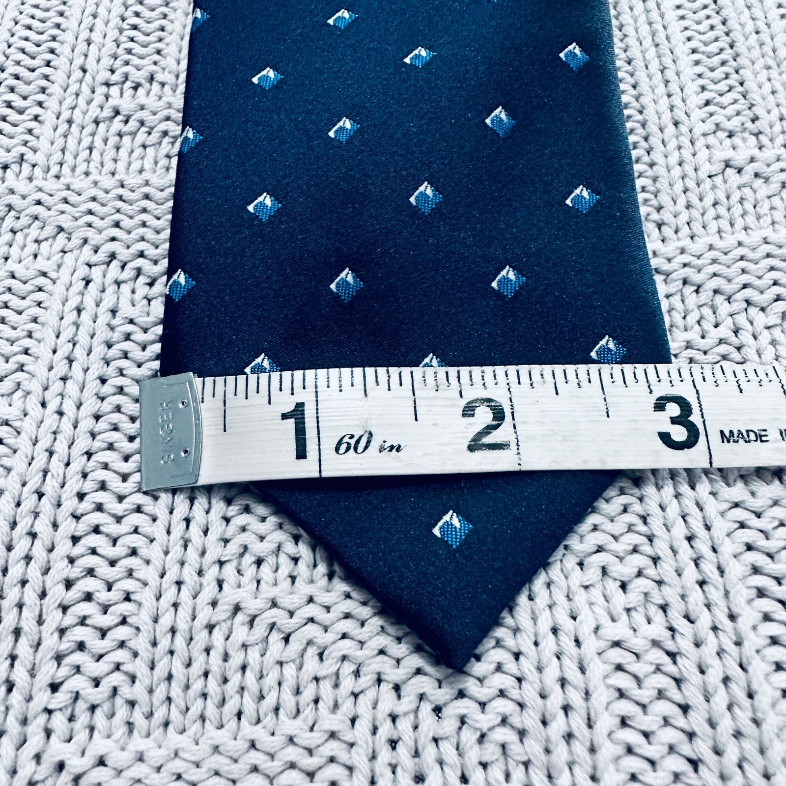 Charles Jourdan Vintage Charles Jourdan blue geometric tie Size ONE SIZE - 5 Thumbnail