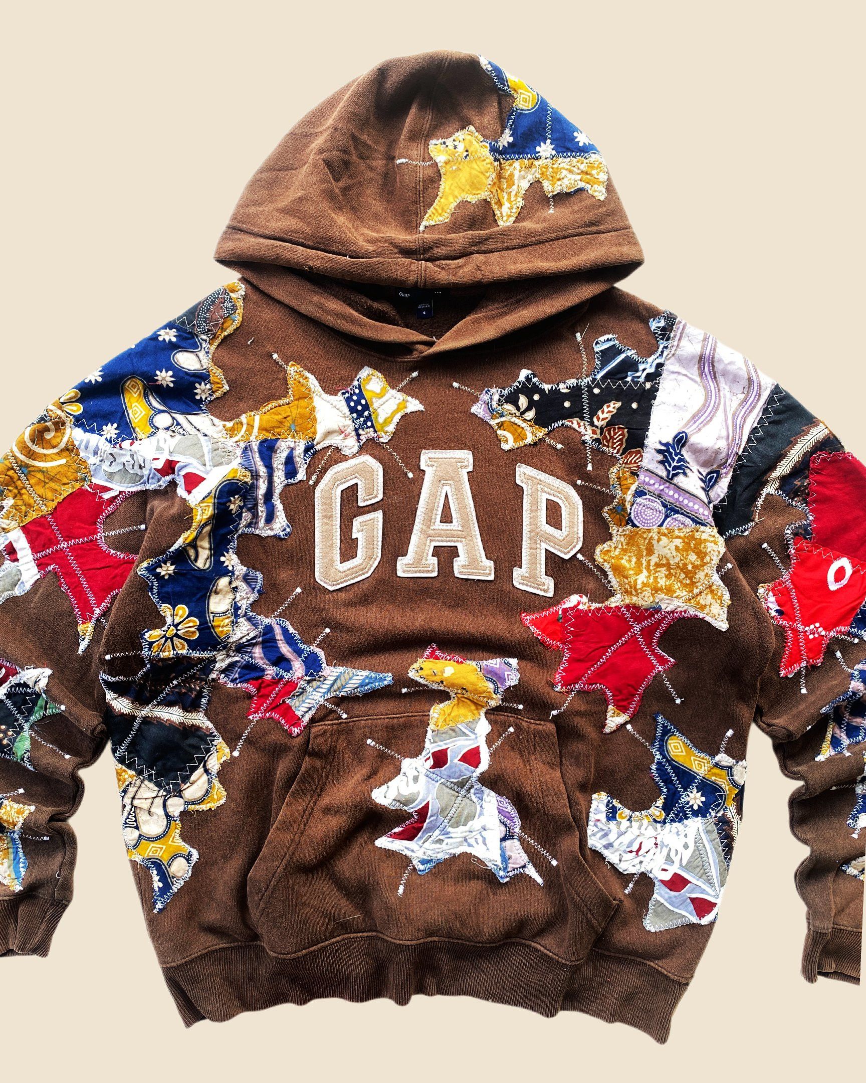 Gap × Handmade 1 OF 1 REWORKED GAP BATIK PATCHWORKS HOODIE SIZE S FIT M Size US S / EU 44-46 / 1 - 1 Thumbnail