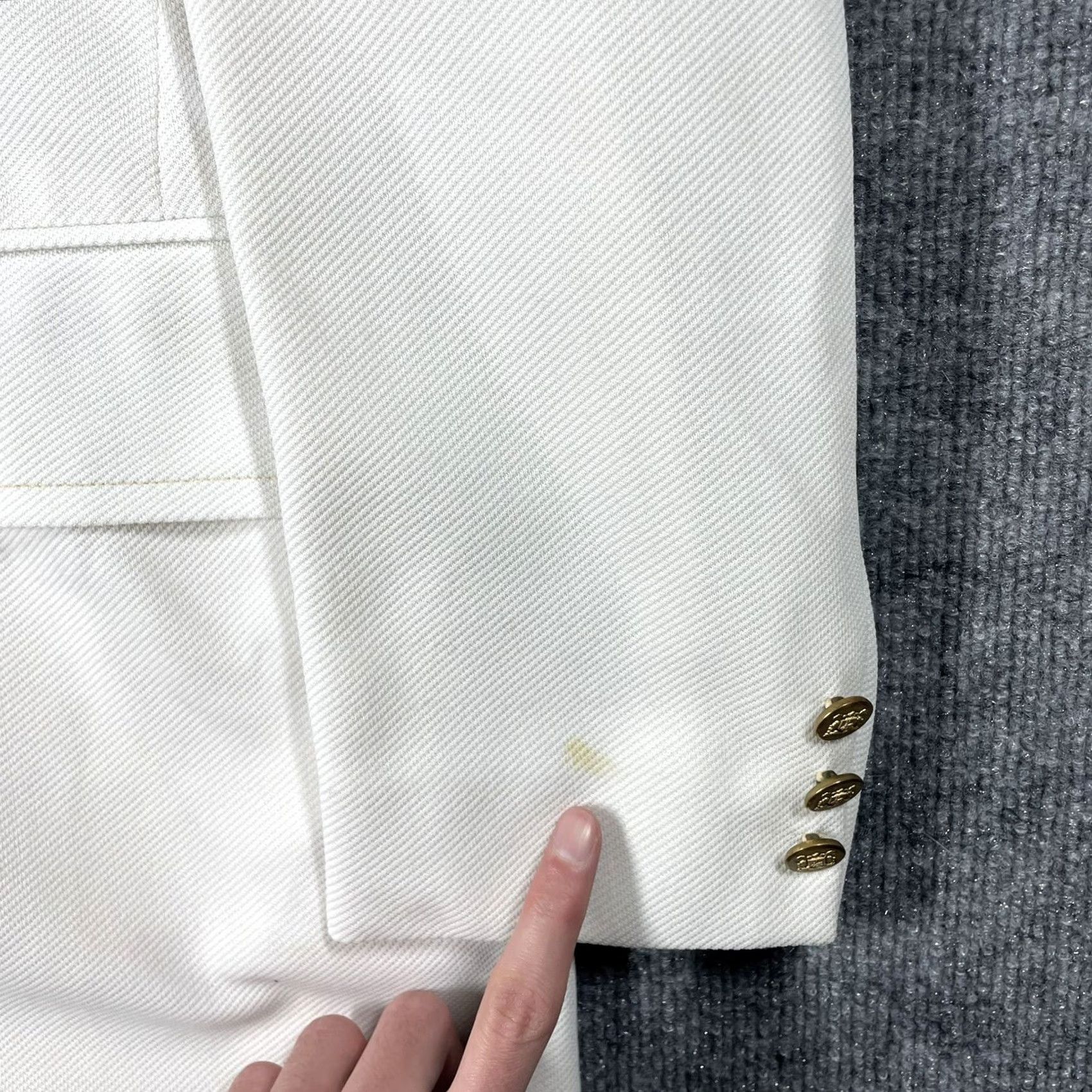 Izod VINTAGE IZOD Blazer Jacket Sport Coat White 60s 70s Size 38 Mens Womens Tennis Golf Preppy Mod GoGo Size 38R - 5 Thumbnail
