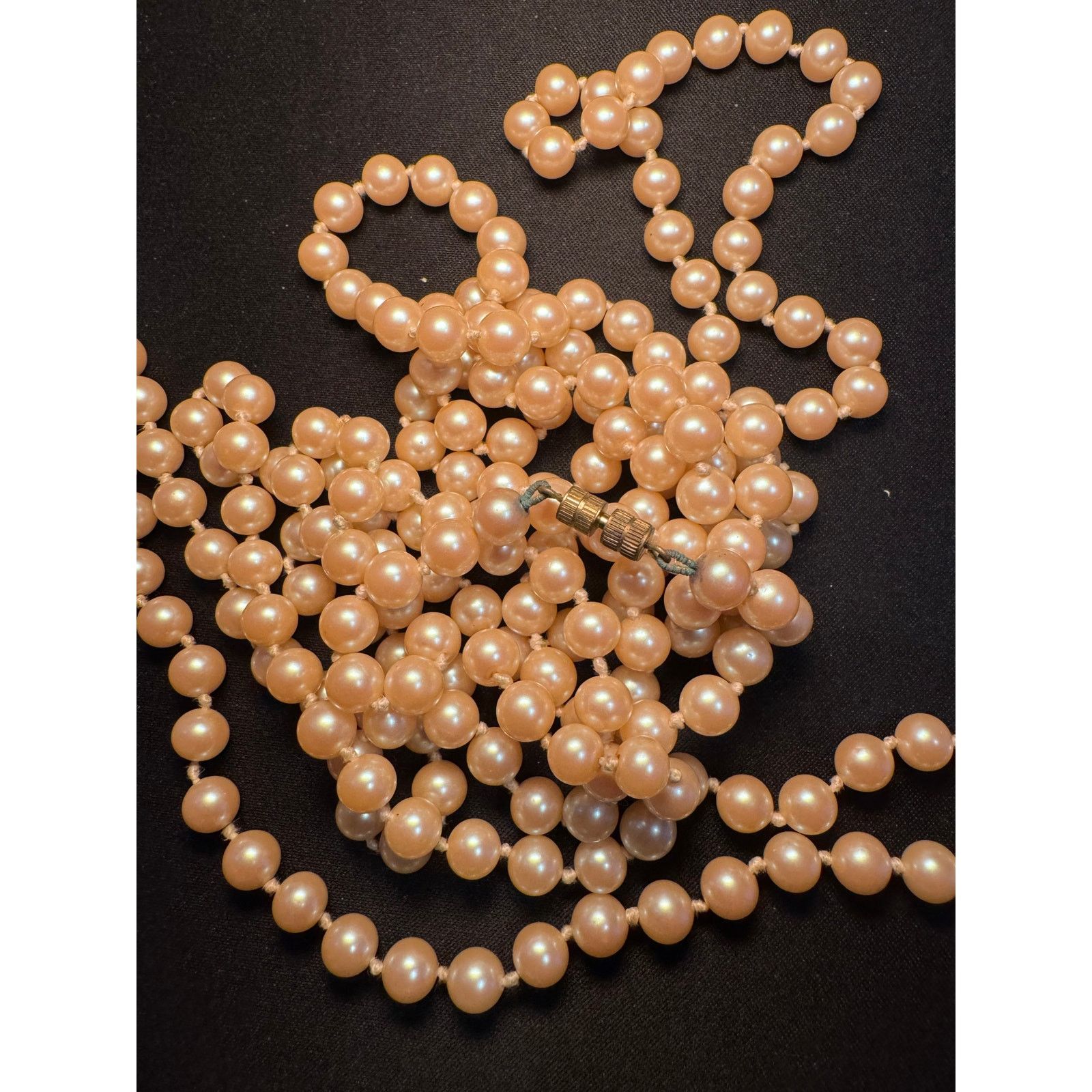 Other Vintage 74in Faux Pearl with Barrel Clasp Necklace Size ONE SIZE - 2 Thumbnail