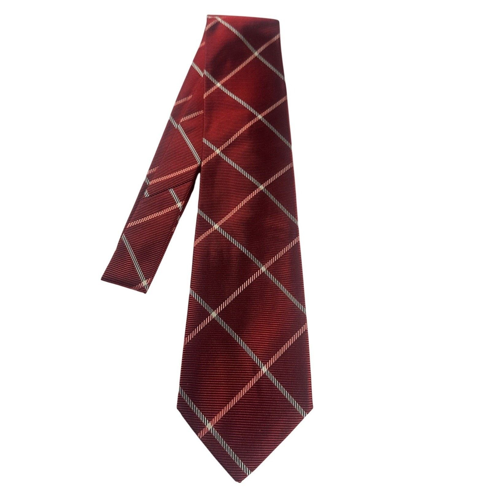 Paul Fredrick Paul Fredrick Red Plaid Silk Tie Made in USA NWT Size ONE SIZE - 1 Thumbnail