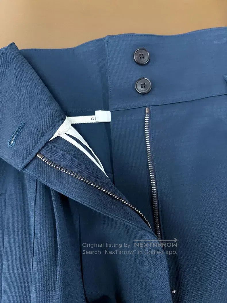 Givenchy Givenchy Navy High-Waisted Wide-Leg Trousers Size US 36 / EU 52 - 6 Thumbnail