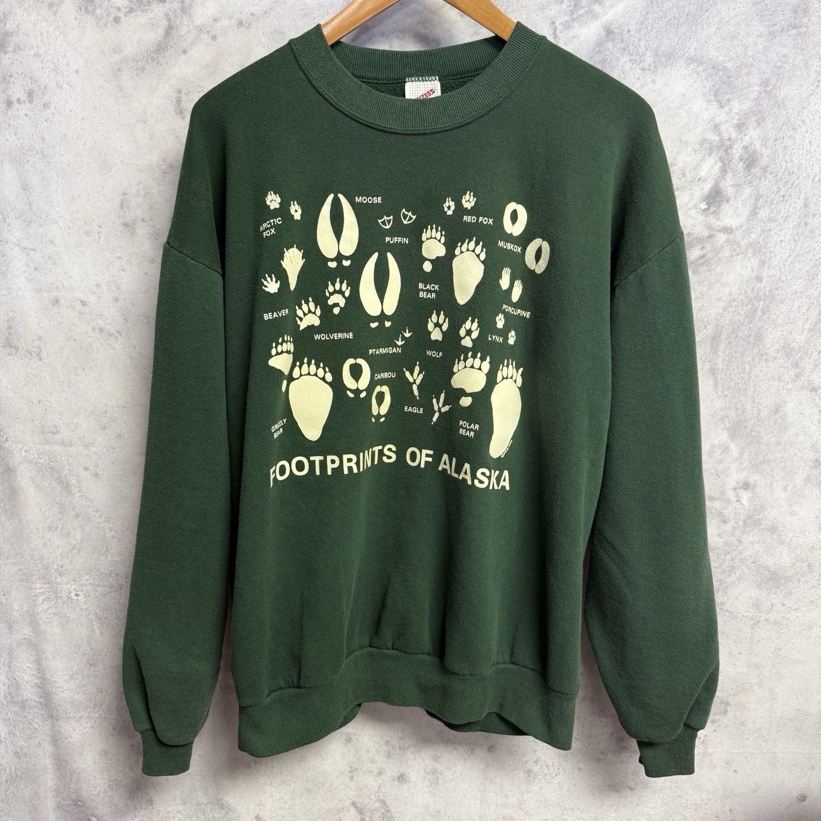 Vintage Vintage Footprints of Alaska Nature Sweatshirt Green Size US XL / EU 56 / 4 - 2 Thumbnail