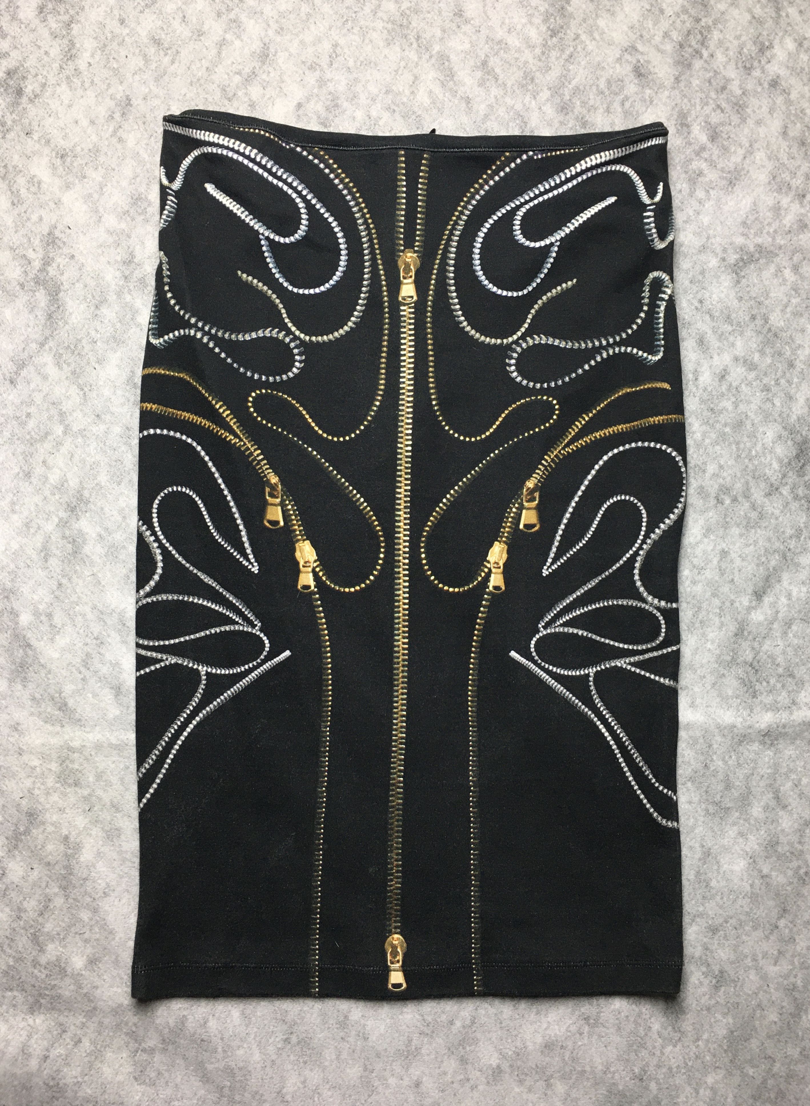 Alexander McQueen Alexander McQueen Vintage Zipper Print Stretch Skirt Size L Size 32" / US 10 / IT 46 - 5 Thumbnail