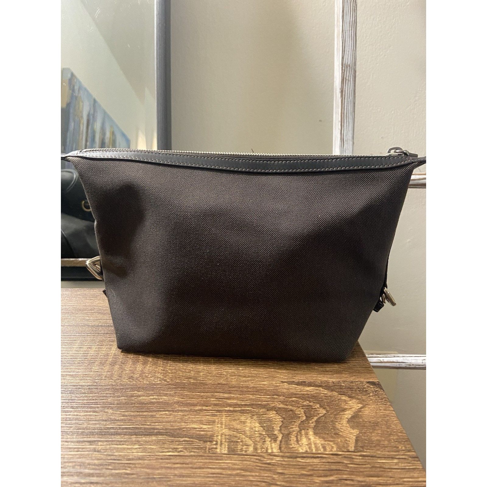 Prada Prada Canapa brown canvas leather buckle clutch pouch bag Size ONE SIZE - 5 Thumbnail