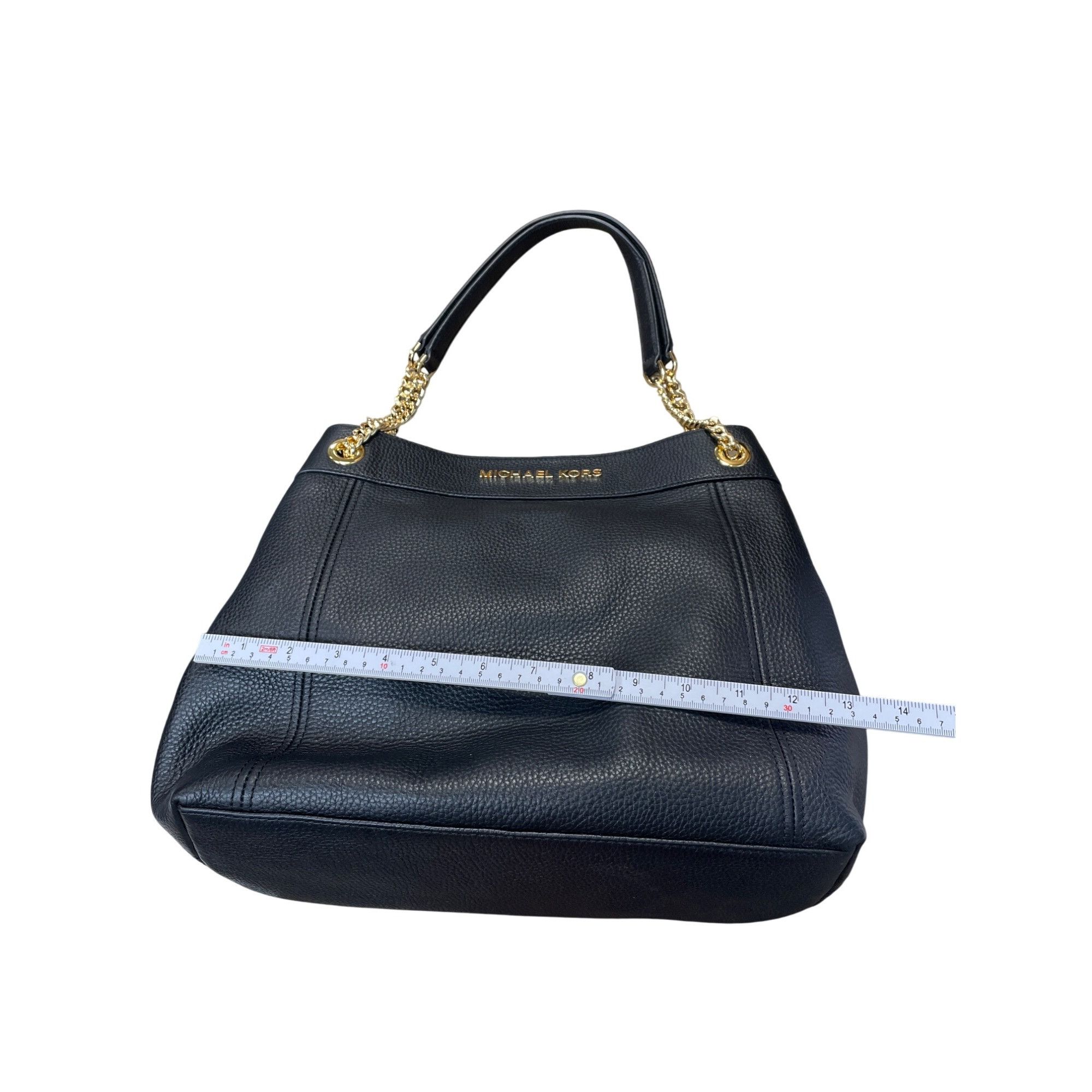Michael Kors womans Balck Jet Set Large Chain Gold leather S