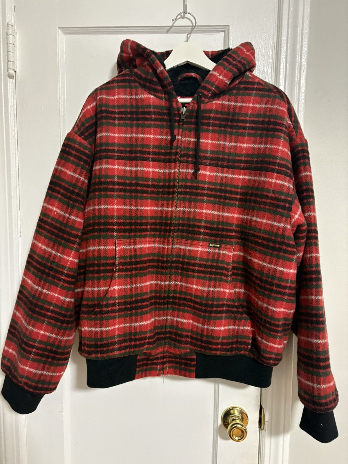 Supreme Plaid Wool Hooded Plaid Chore Jacket Supreme Red Plaid 