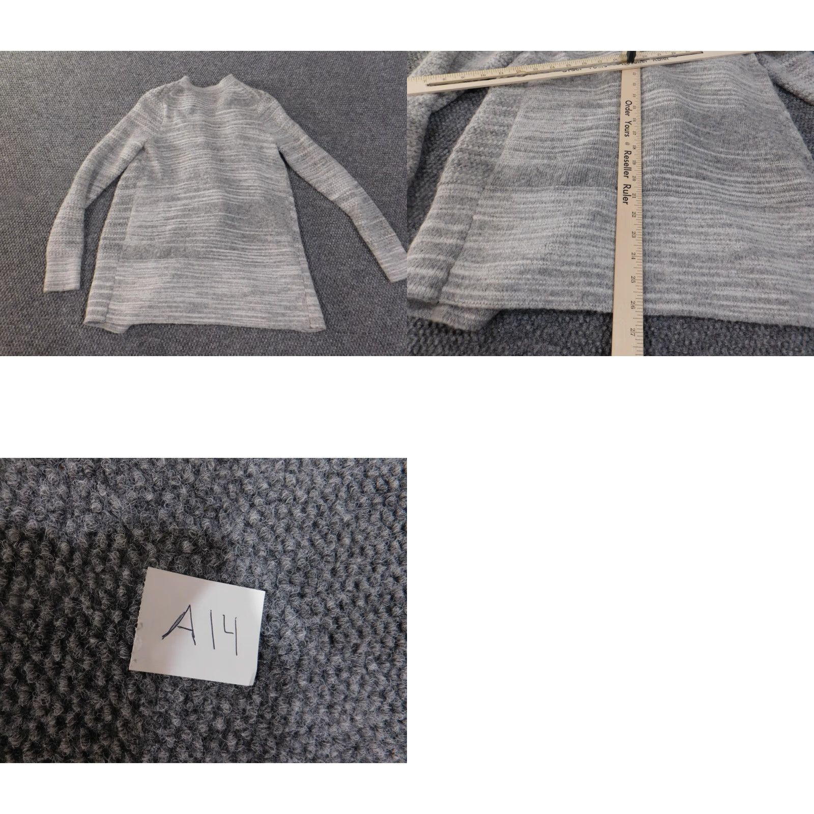 Loft LOFT Cardigan Sweater Small Gray Open-Knit Acrylic Polyester Womens Crew Neck Long Sleeve Stretch Casual Modern Designer Size S / US 4 / IT 40 - 9 Thumbnail