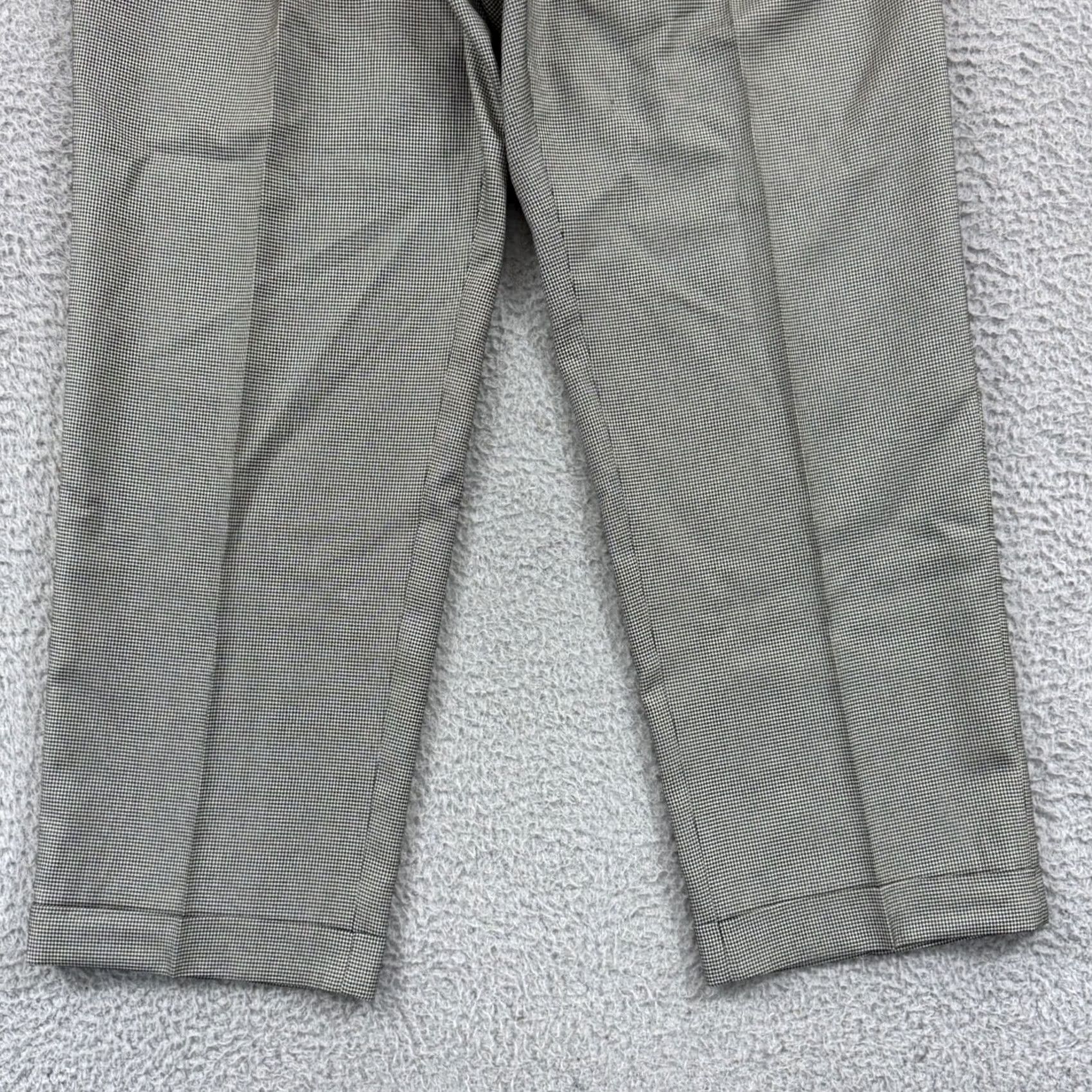 Ralph Lauren VINTAGE Lauren Ralph Lauren Pants Mens 38x30 Pleated Houndstooth Career Preppy Zip Gray Check Dress Pants Mens Size US 38 / EU 54 - 2 Thumbnail
