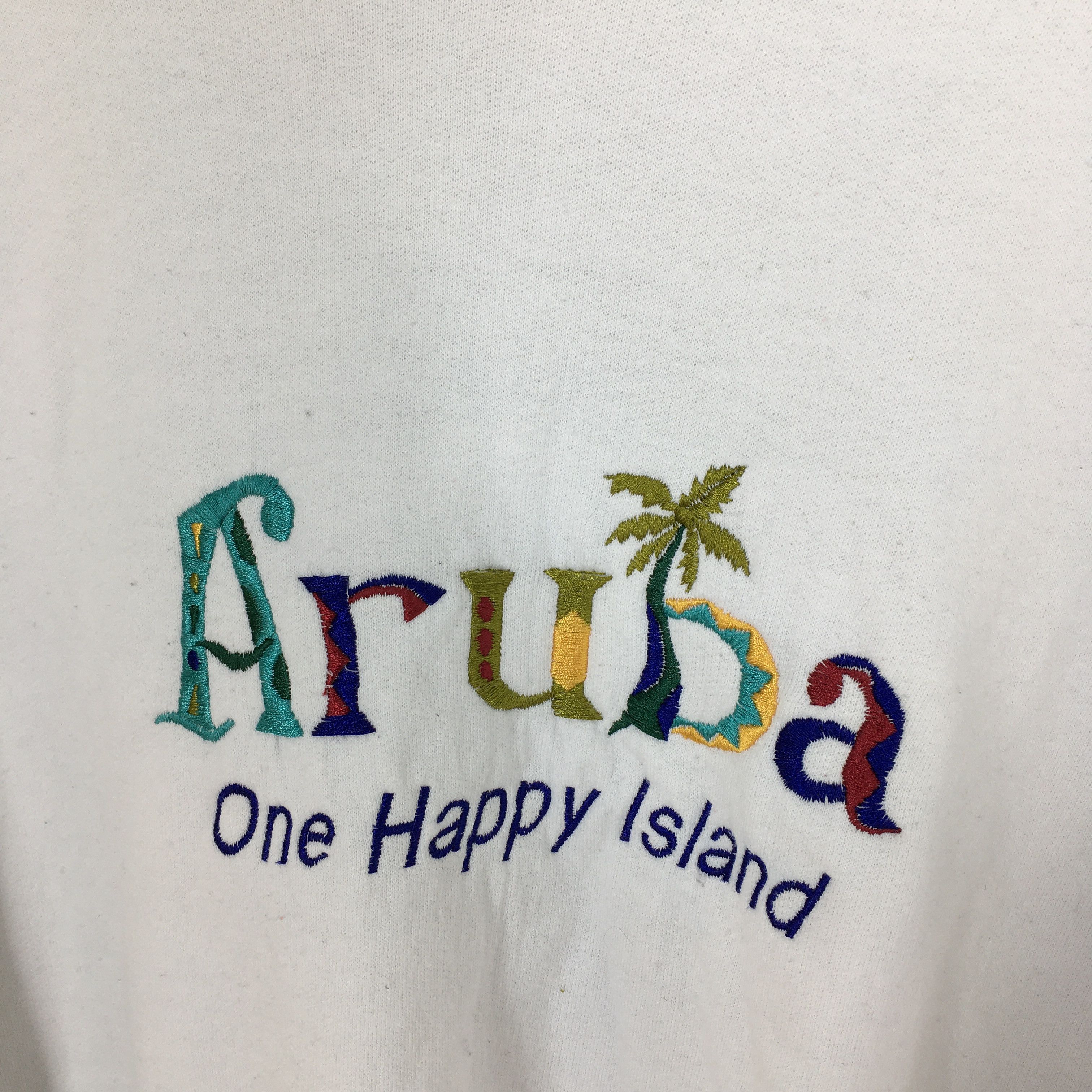 Other Vintage 90s Aruba Island White Sweatshirt Medium Size US M / EU 48-50 / 2 - 3 Thumbnail